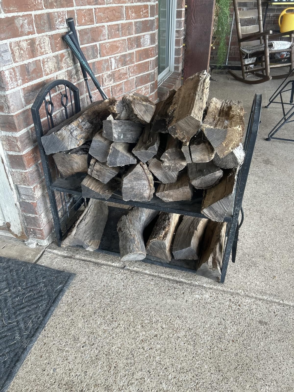 Fire Beauty Fireplace Firewood Log Rack 5-Piece Storage Logs Holder with Tools Set with 4 Tools Set Fireside Holders Wood Lumber Storage Stacking Black customer photo 1