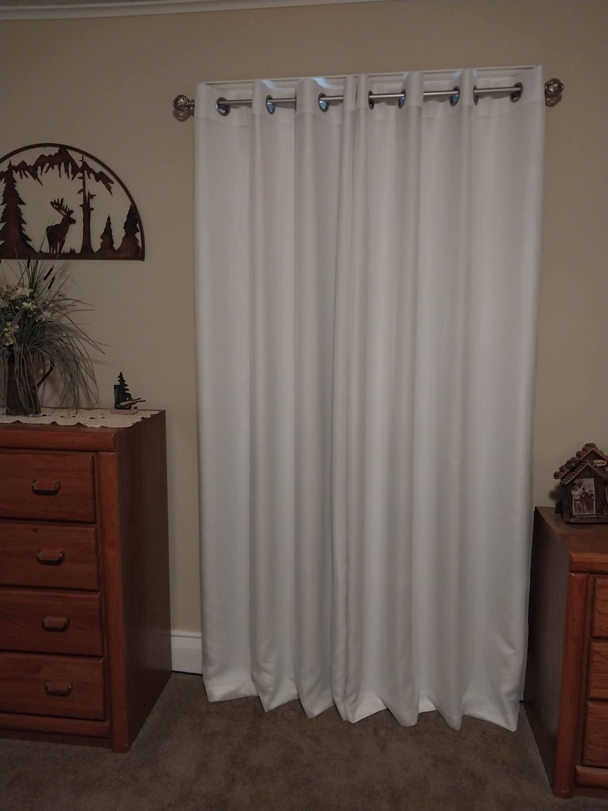 Deconovo 100% Blackout Curtains for Bedroom, Thermal Insulated and Noise Reducing Drapes, Room Darkening Window Curtains with Double Layer, Oeko-TEX Certified (Pure White, 52x84 Inch, 2 Panels) customer photo 2