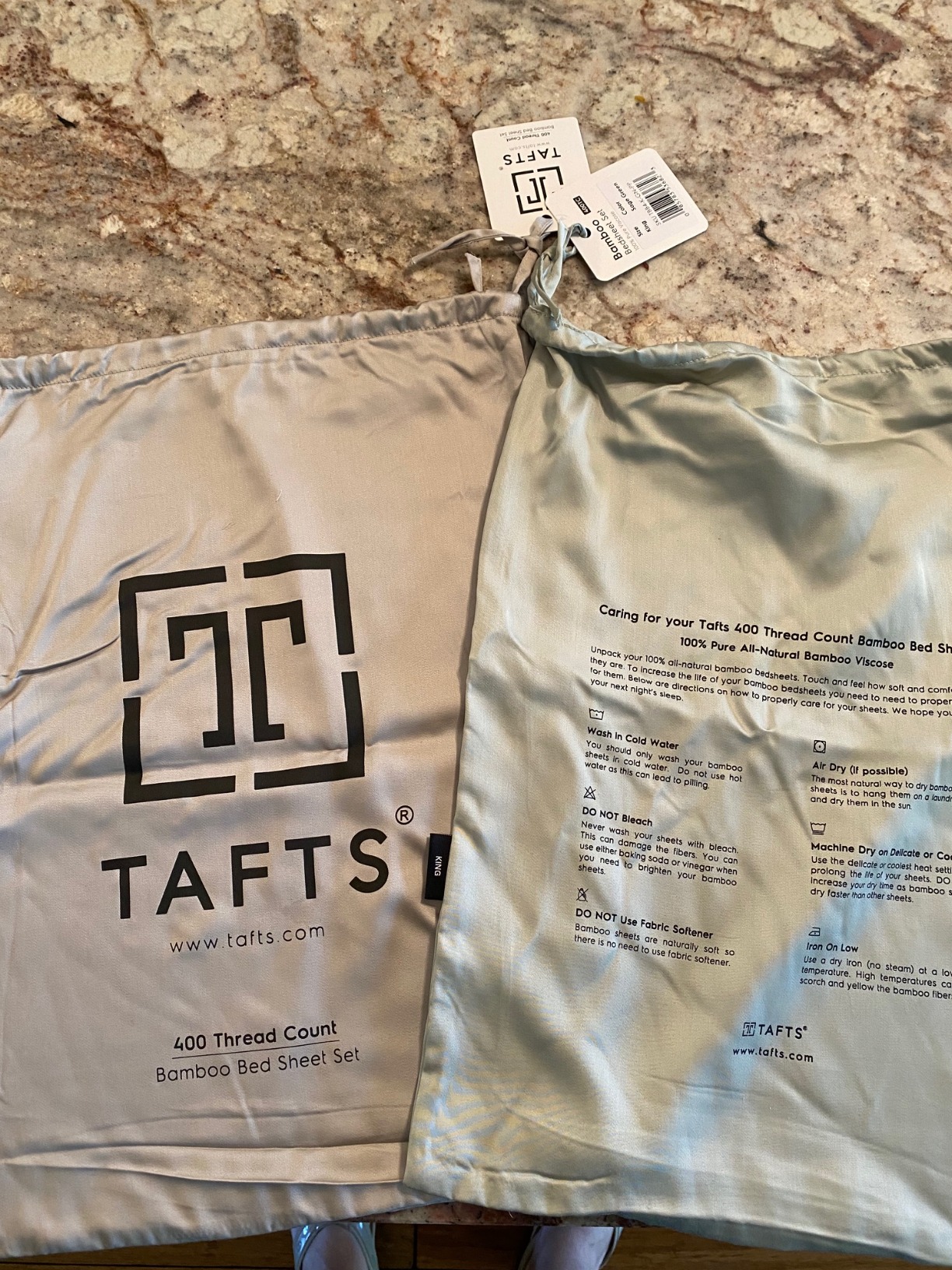 Bamboo Sheets Queen Size, 100% Pure Viscose derived from Bamboo Bed Sheets Set, Luxuriously Soft, Silky, Cooling Sheets, Double Stitched, Lifetime Promise by Tafts (Ivory White) customer photo 2