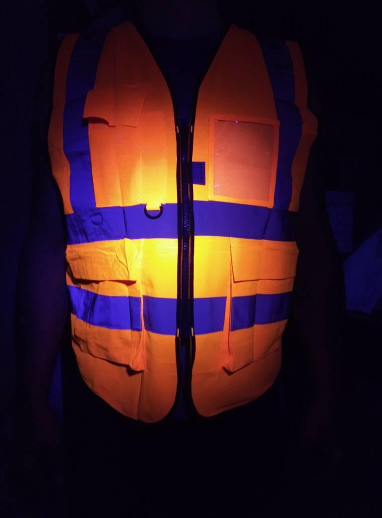 A-SAFETY ANSI/ISEA Standard Class 2 Hi-Vis Vest, Mic Tabs, Zip, Yellow, XL | Yellow XL Class 2 safety vest with 7 pockets, black front zipper and reflective strips for surveying; for men and women. customer photo 2
