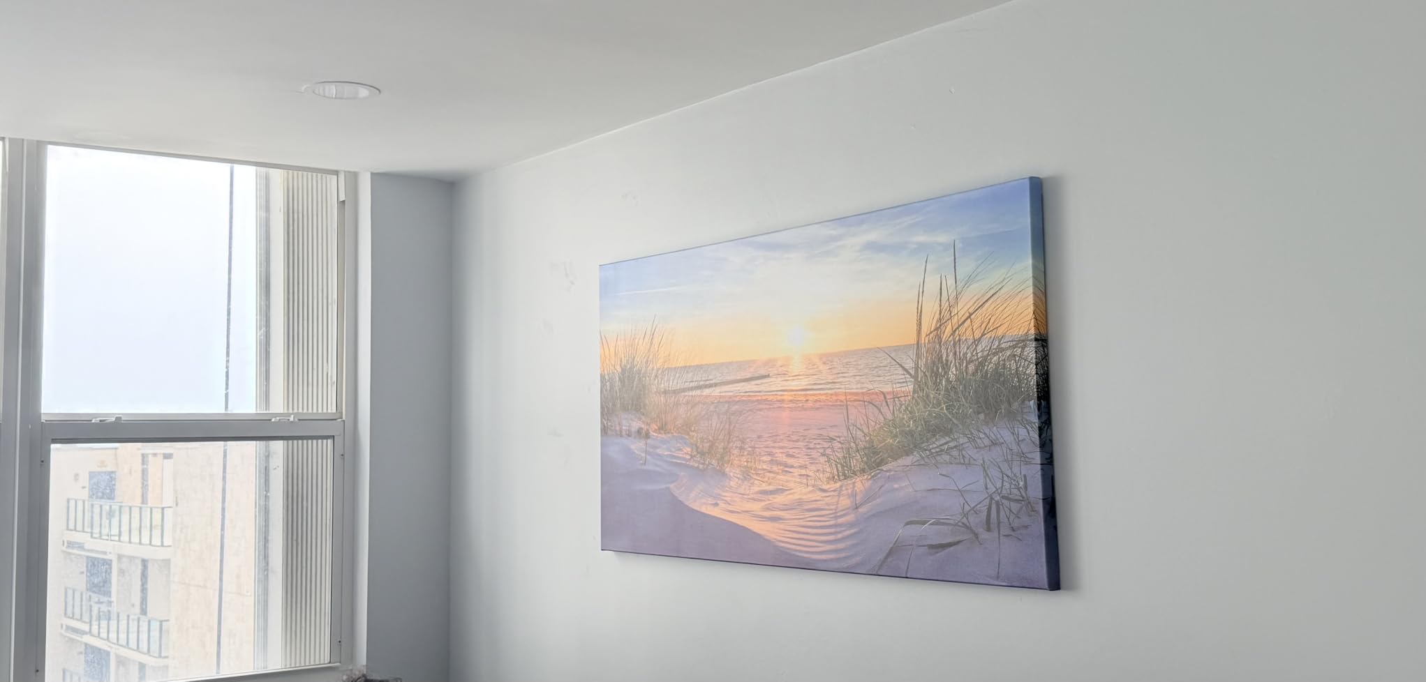 Canvas Wall Art For Living Room Super Large Size Wall Decor For Office Canvas Art Framed Pictures Artwork Blue Sun Beach Grass Ocean Landscape Paintings Bedroom Decor Seascape Draw Home Decorations customer photo 2