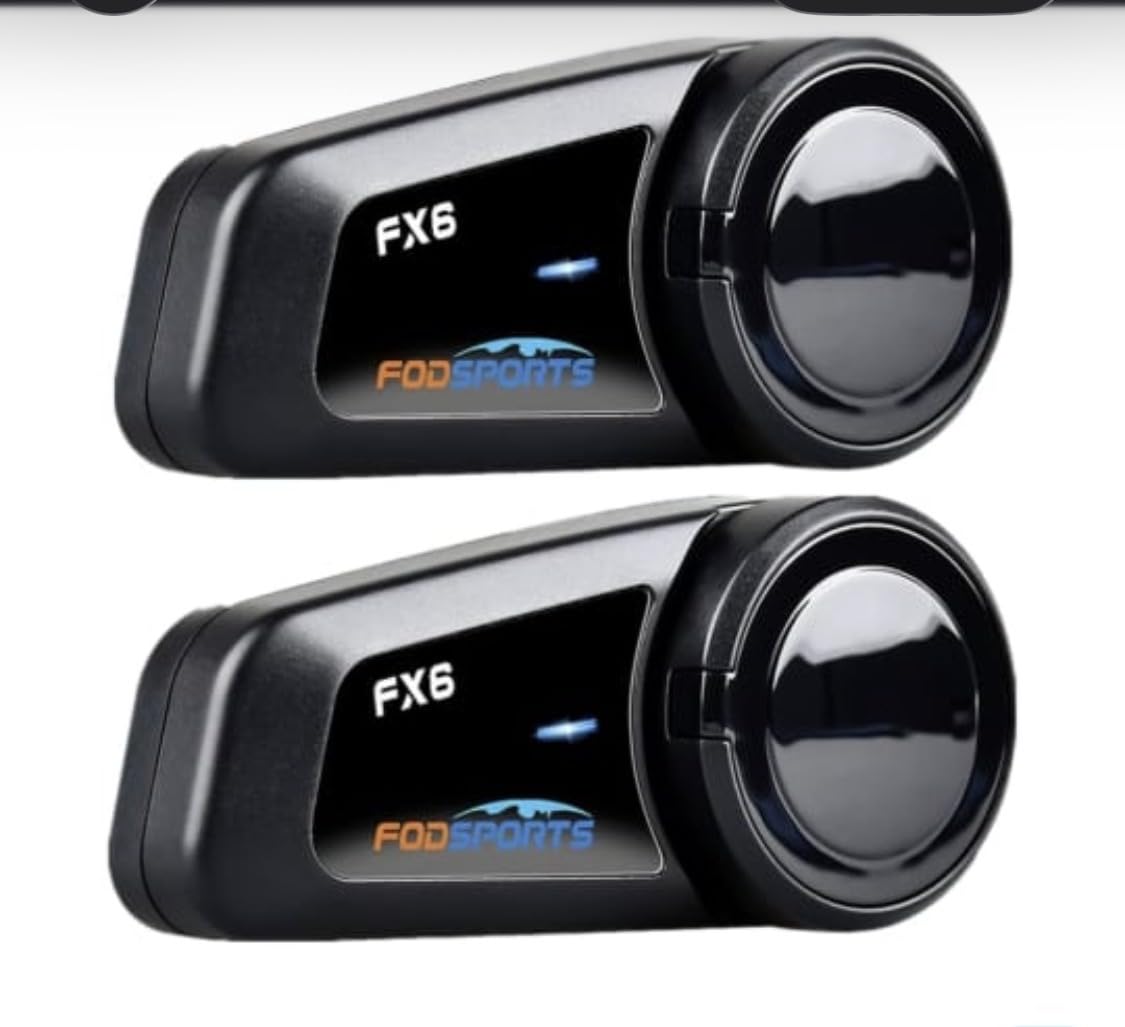 Fodsports FX6 Motorcycle Bluetooth Headset, 6 Riders Group Motorcycle Intercom Bluetooth, 1000M Motorbike Helmet Communication Systems/Voice Command/Universal Pairing/FM Radio (2 Pack) customer photo 1