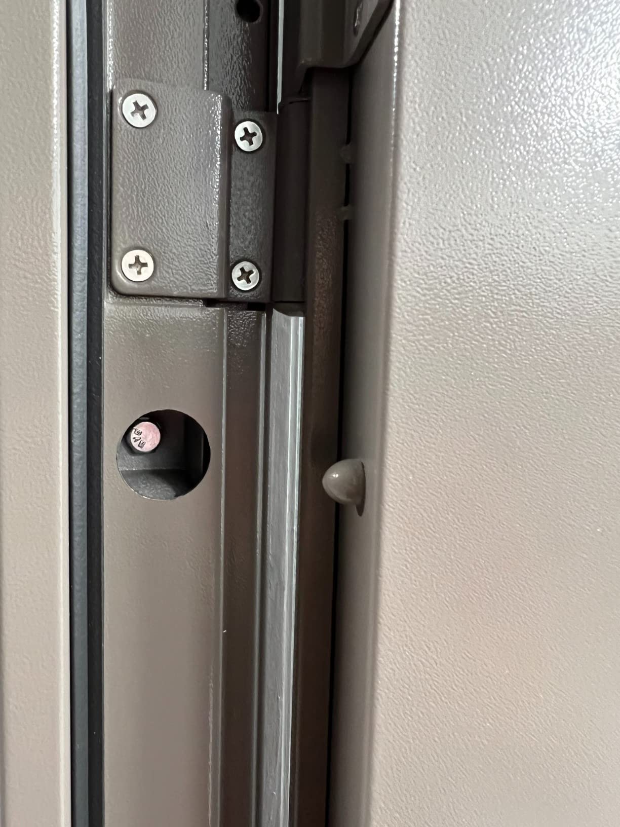 VIZ-PRO Quick Mount Steel Security Door with Frame and Hardware, Gray Right Side-Hinged Outward, 39 9/16