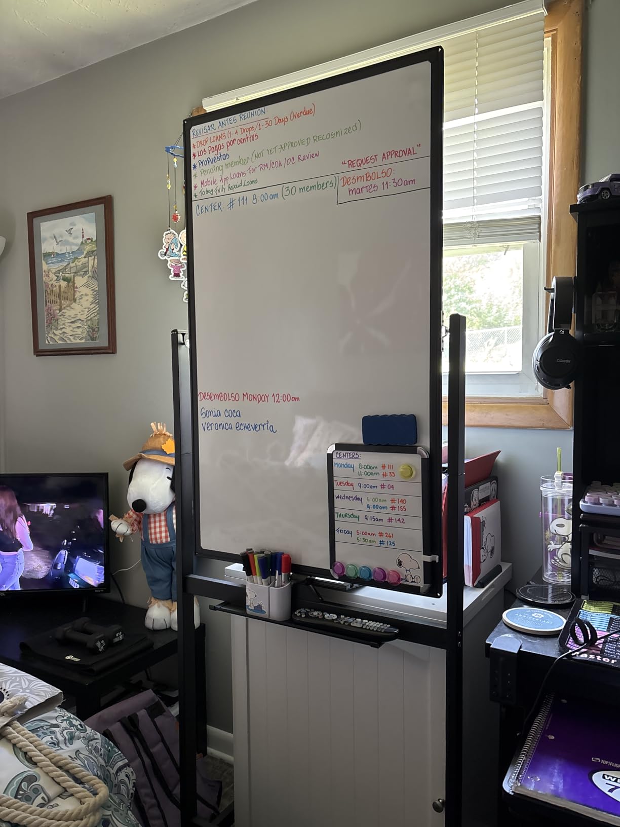 Maxtek Magnetic White Board on Wheels 40x24 Black Mobile Double-Sided Board | Mobile Dry Erase Board on Stand, Rolling Aluminum Frame Reversible Writing Surface for Office, School, Home and Homeschool customer photo 2