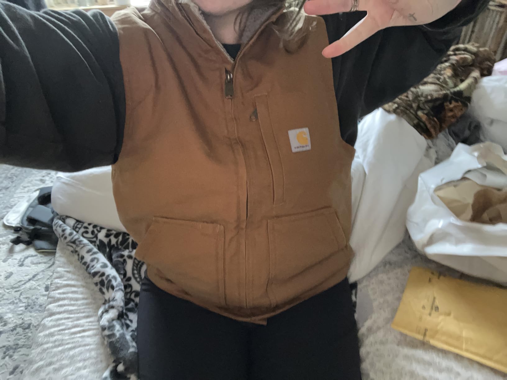 Carhartt Men's Washed Duck Mock-Neck Vest customer photo 2