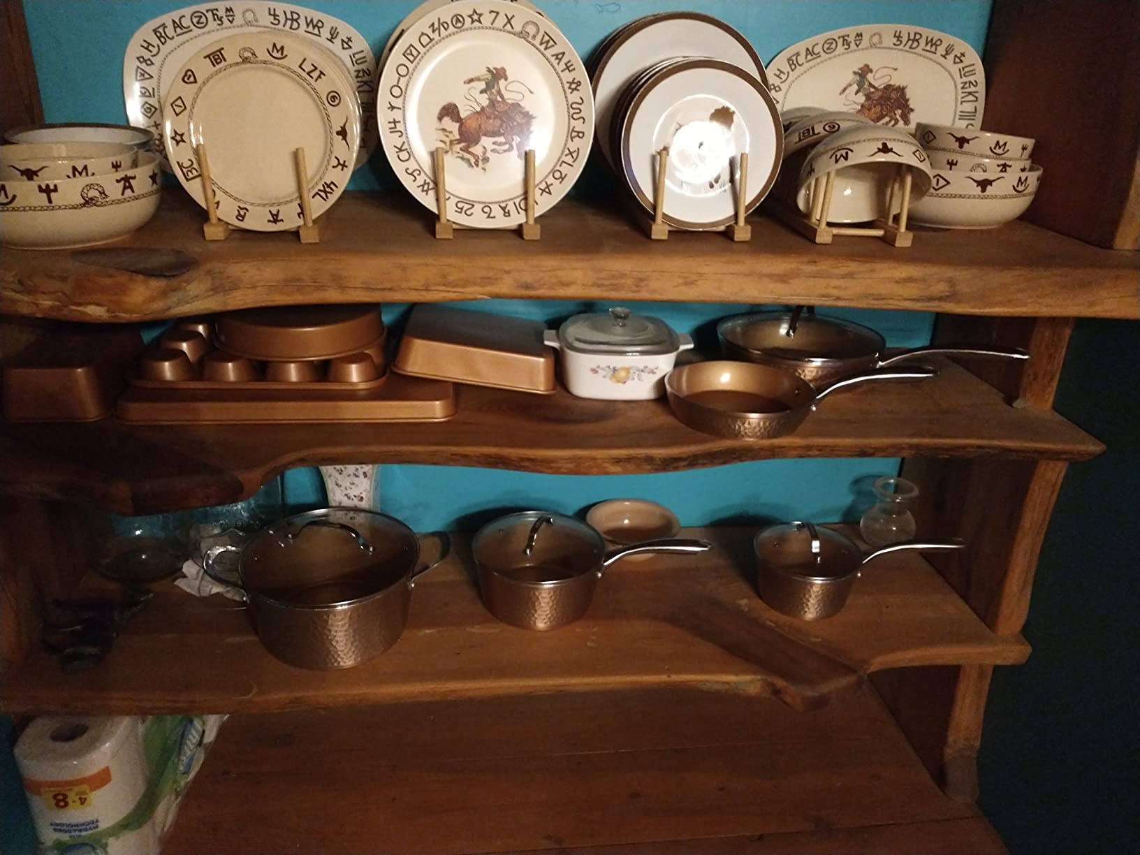 Gotham Steel Hammered 15Pc Pots and Pans Set Non Stick Ceramic Cookware Set, Copper Color customer photo 2