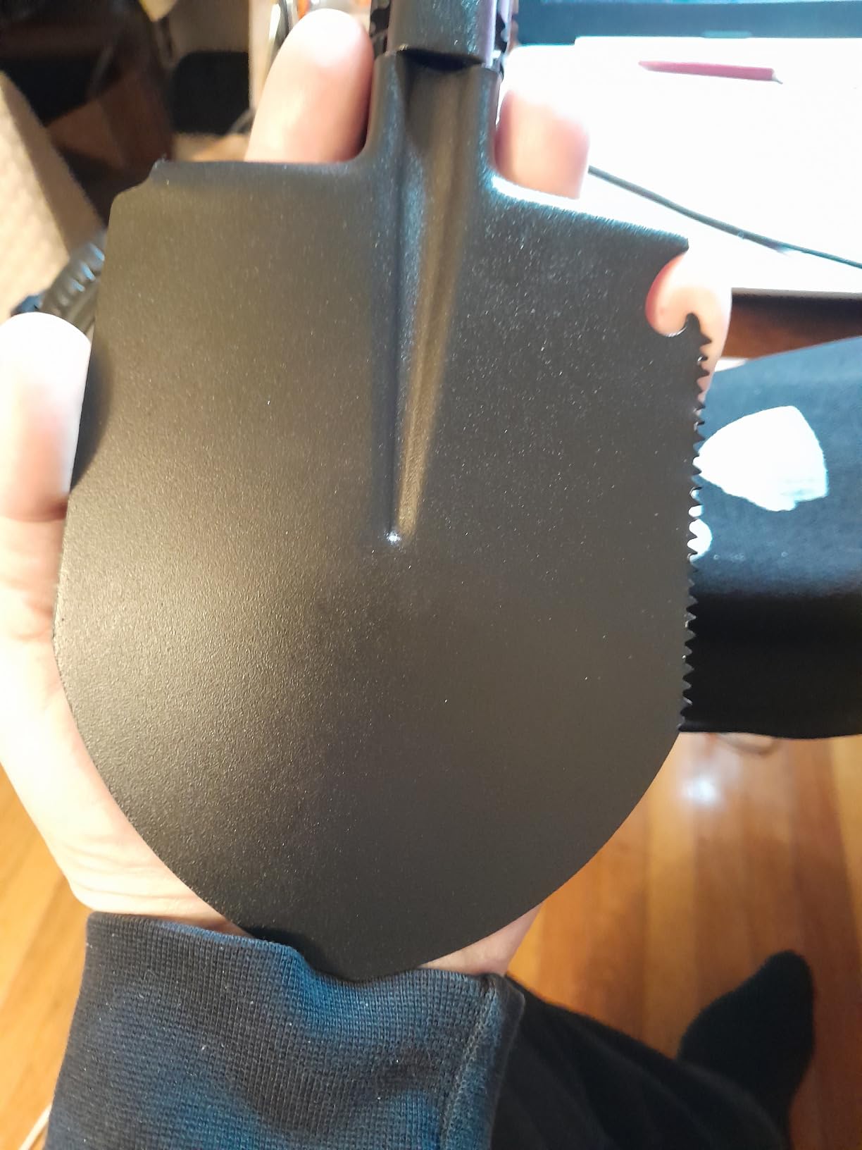 Rhino USA Survival Shovel with Pick - Military Style Entrenching Tool | Heavy Duty Carbon Steel Tool for Off-Road, Camping, Gardening, Beach. For Dirt, Sand, Mud & Snow, Compact Design. Black customer photo 2