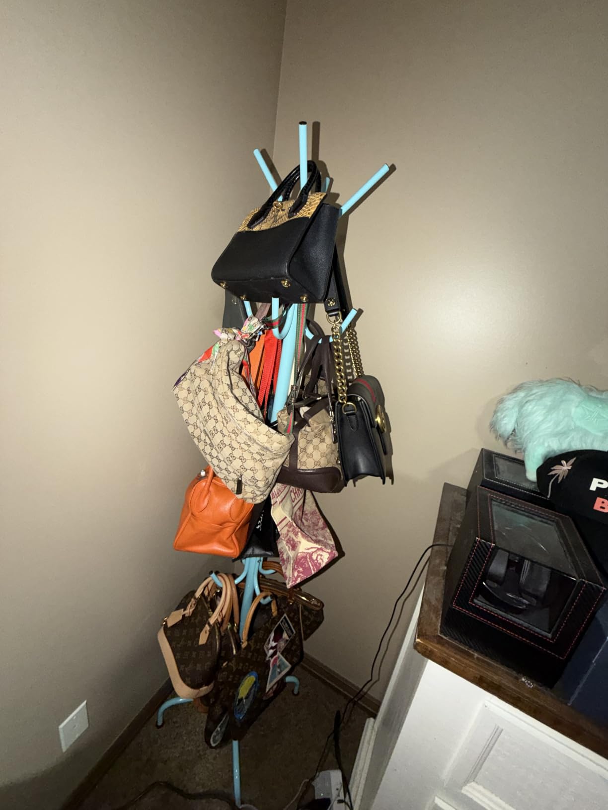 Simple Houseware Standing Coat/Hat Hanger Organizer Rack, 12 Hooks, White | For Entryway, Bedroom, and Hallway customer photo 1