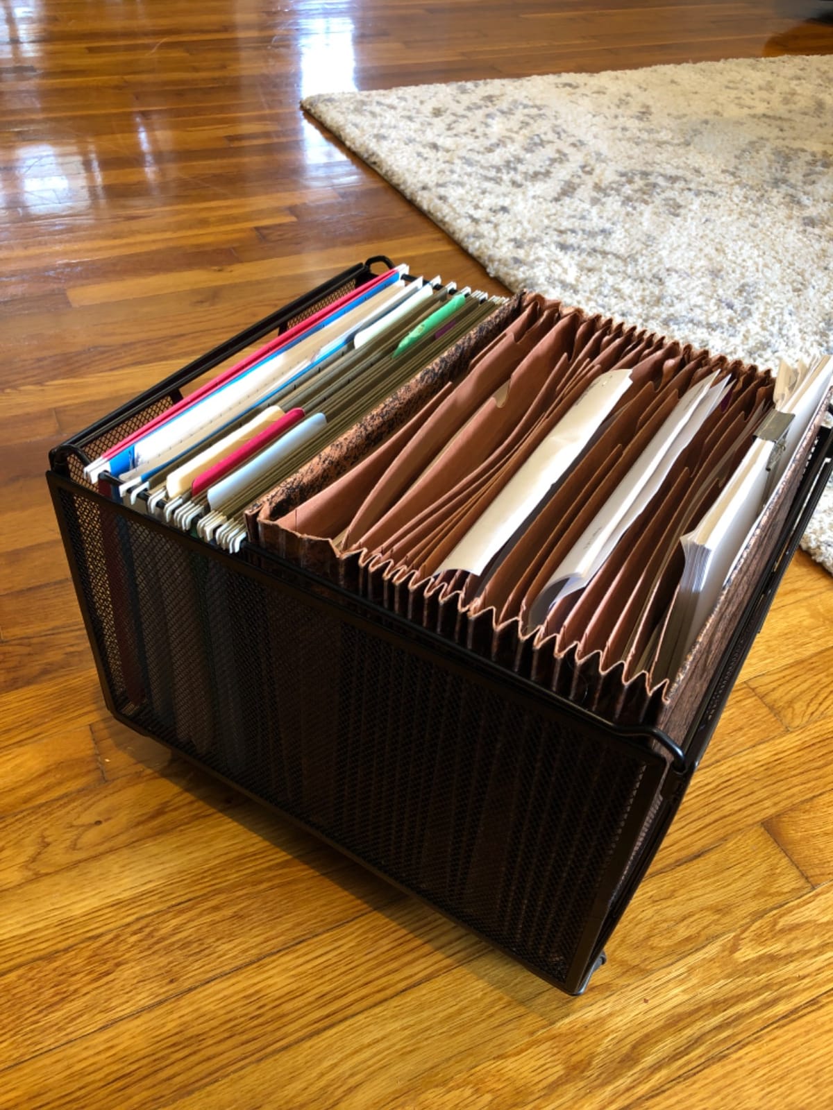 Simple Houseware Stackable Mesh Hanging Rolling File Cart, Black customer photo 1