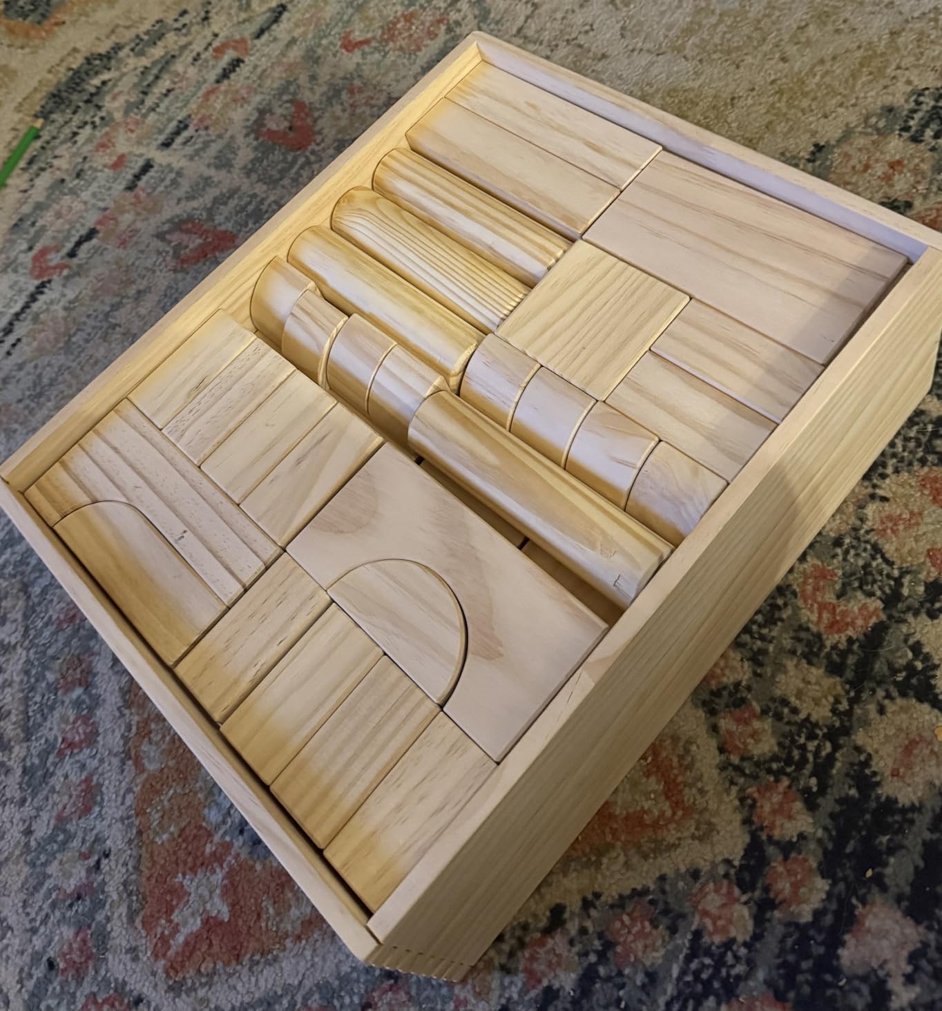 Large Wooden Blocks for Toddlers 1-3, 64Pcs Big Wood Building Blocks Set | Wooden Storage Box, Large Toddler Blocks Building and Stacking Toys Construction Set, Natural Child Safe Solid Wood Blocks customer photo 1