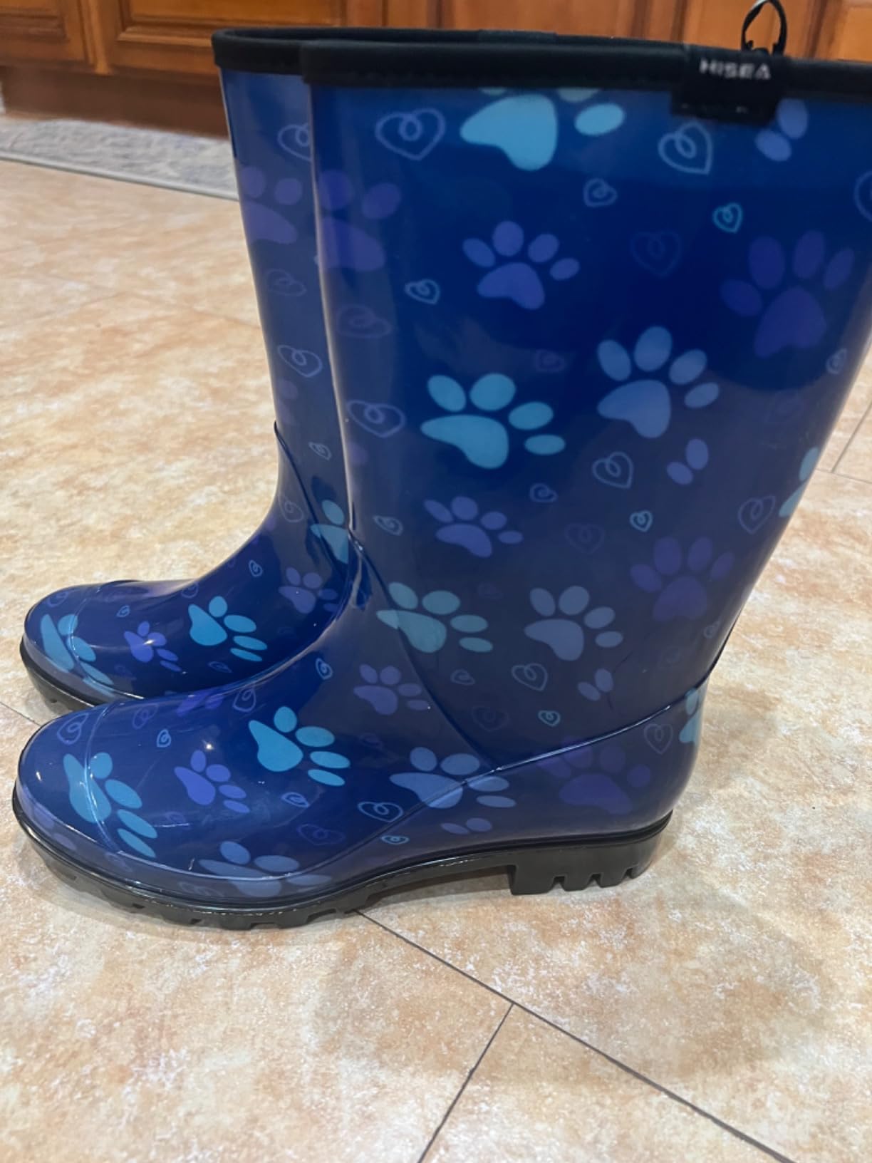 HISEA Women's Rain Boots Waterproof Mid Calf Garden Farm Rubber Boots | Wide Calf Slip-Resistant Rubber Ladies' Boots Lightweight for Garden, Farm, Outdoor Work & Rainy Days customer photo 1