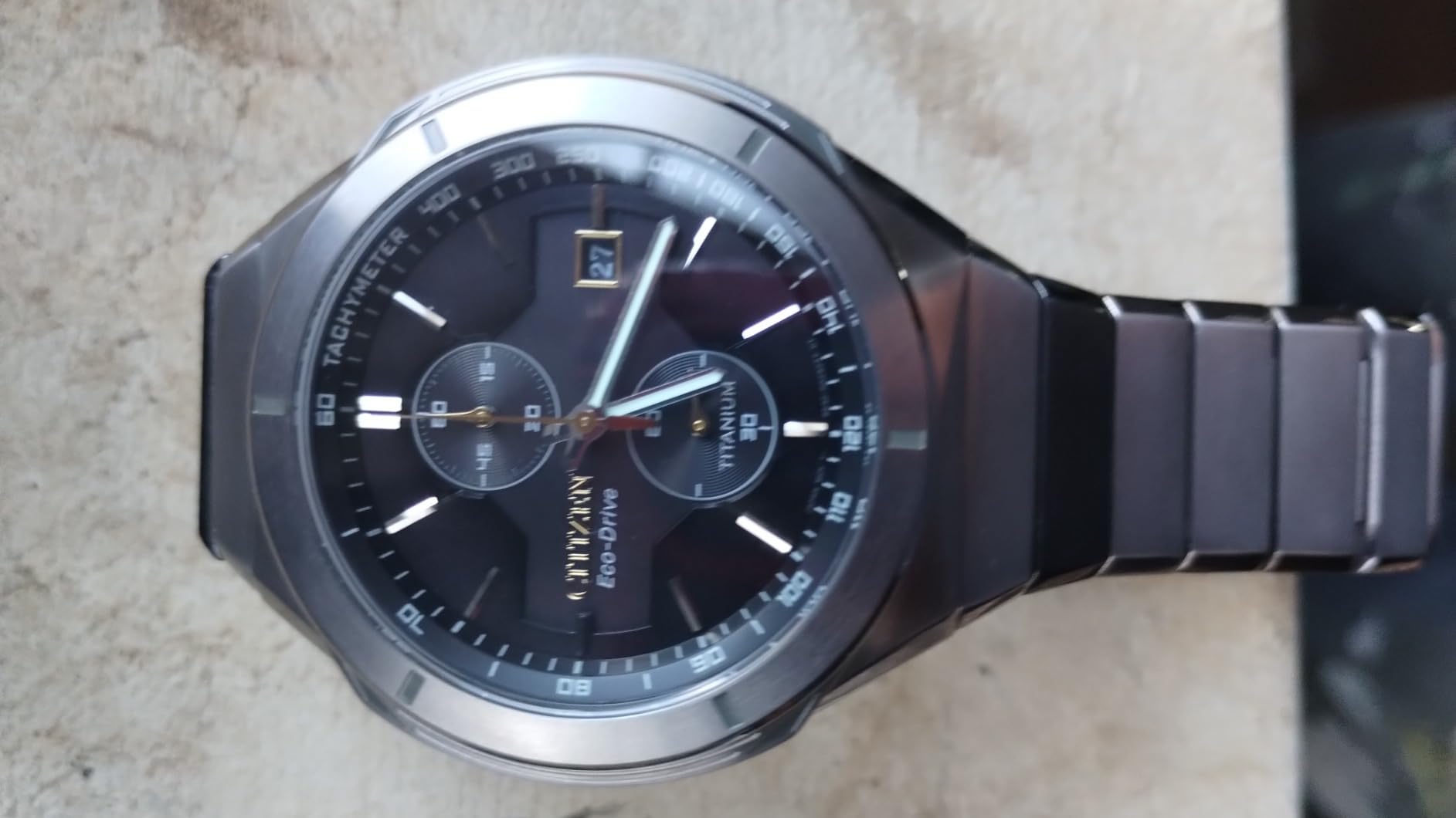 Citizen Men's Eco-Drive Sport Luxury Armor Watch in Super Titanium, Black Dial (Model: CA7058-55E) customer photo 1