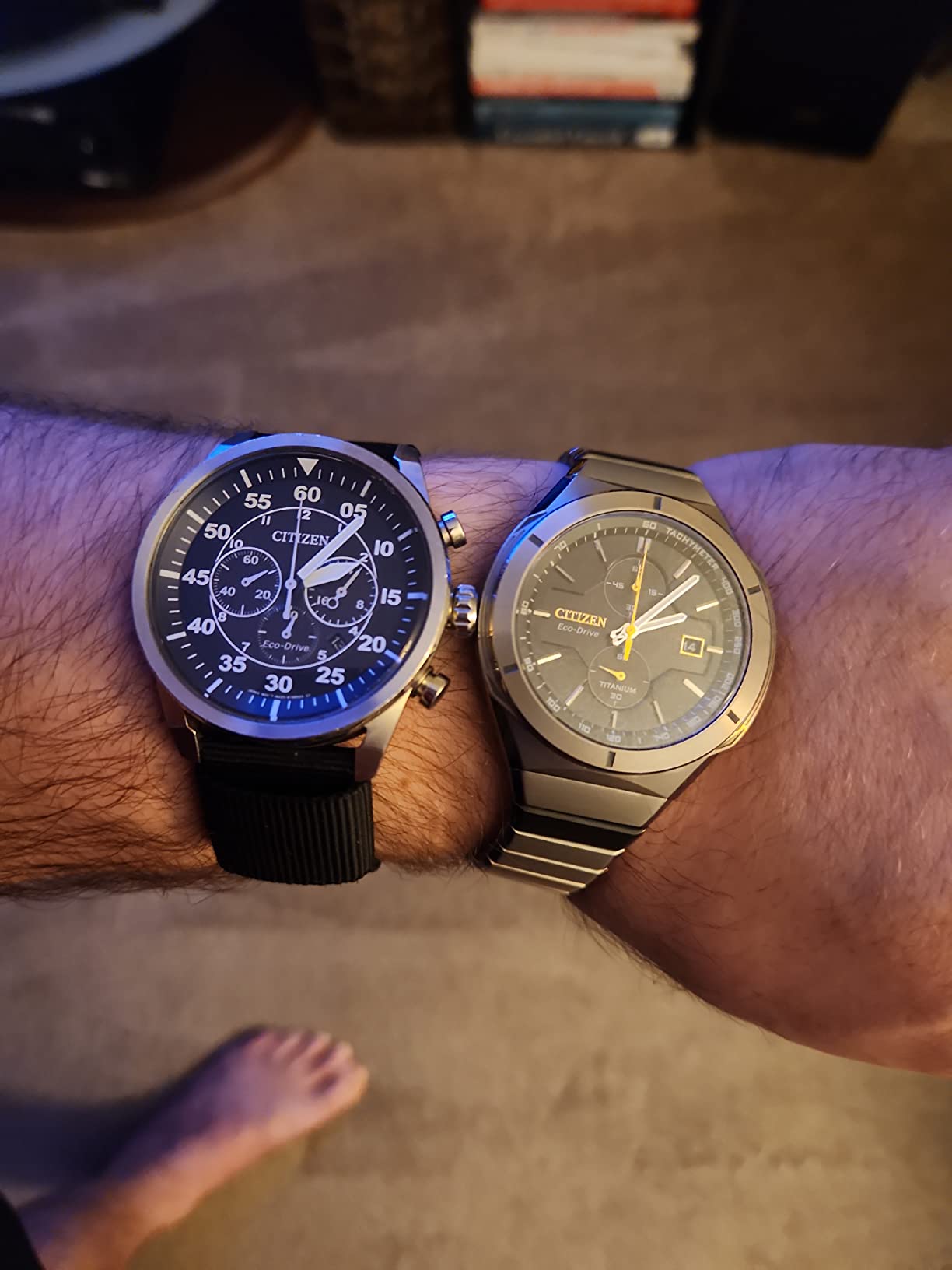 Citizen Men's Eco-Drive Sport Luxury Armor Watch in Super Titanium, Black Dial (Model: CA7058-55E) customer photo 2