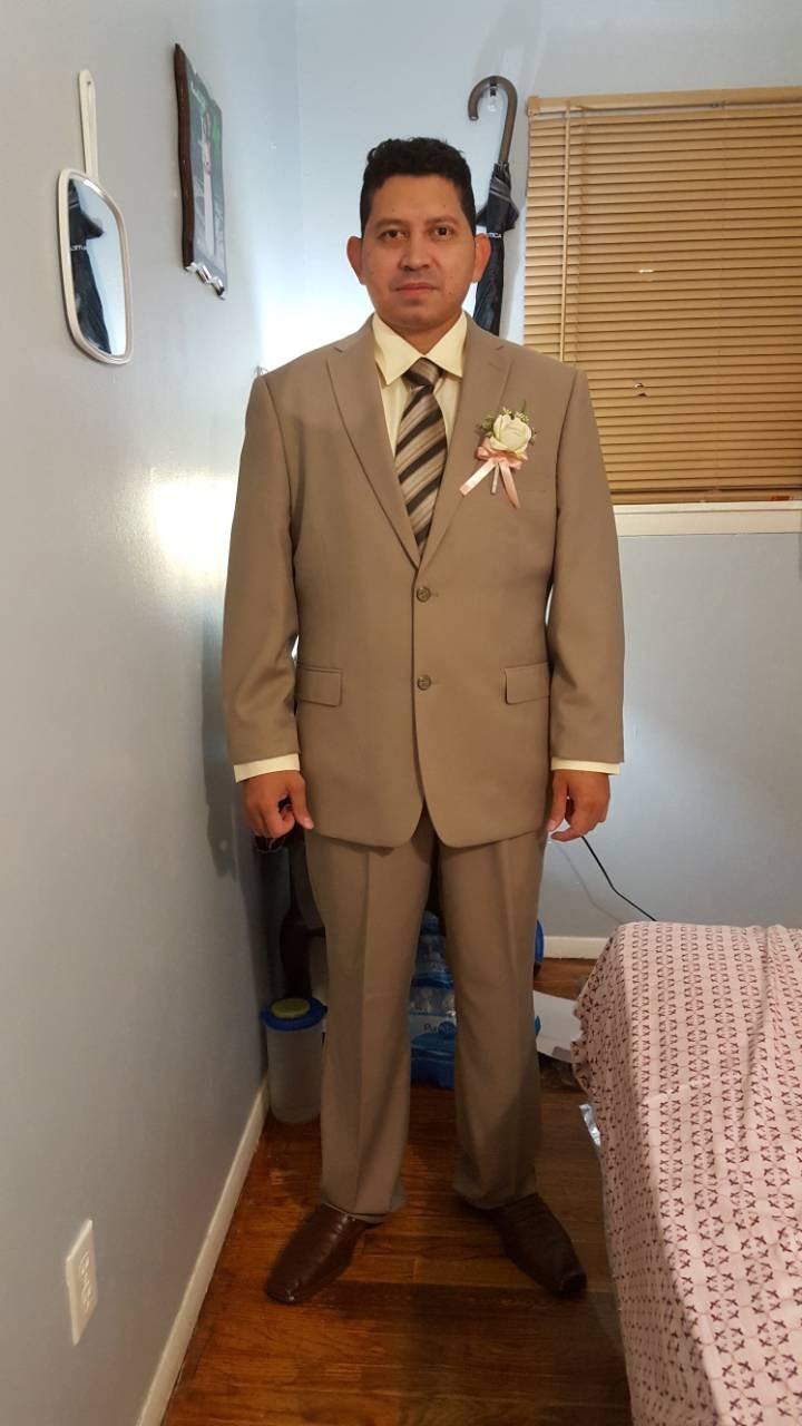 P&L Men's 2 Piece Wool Blend Suits Classic Fit - Single Breasted Two Button Jacket and Pants Set customer photo 1