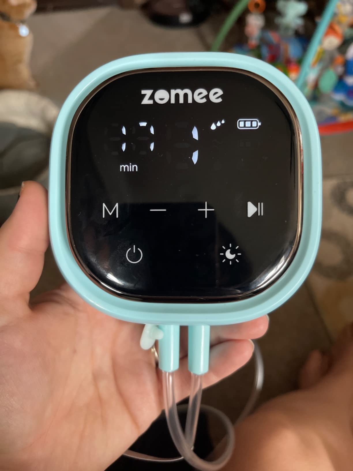 Zomee Z2 Double Electric Breast Pump - with Expression, Massage, and 2-Phase Modes - Hospital Grade Rechargeable, Portable, Hands Free Wearable Breast Pump | 260 mmHg, 3 modes, 9 levels customer photo 1