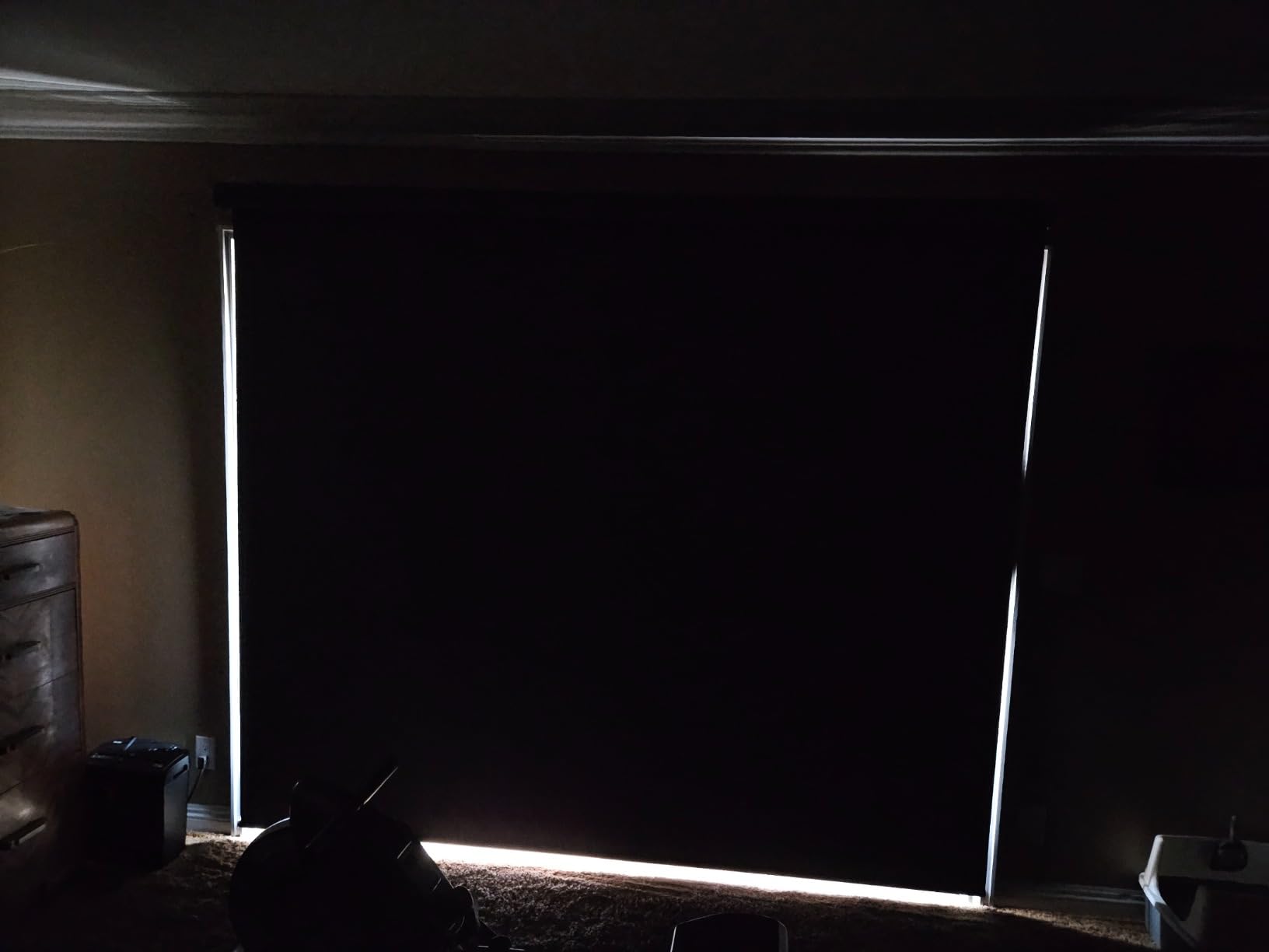 Graywind Motorized Roller Shade Work with Alexa Google 100% Blackout Rechargeable Smart Blinds Remote Control Battery Motor Cordless Window Shades, Customized Size (Matt Black) customer photo 1