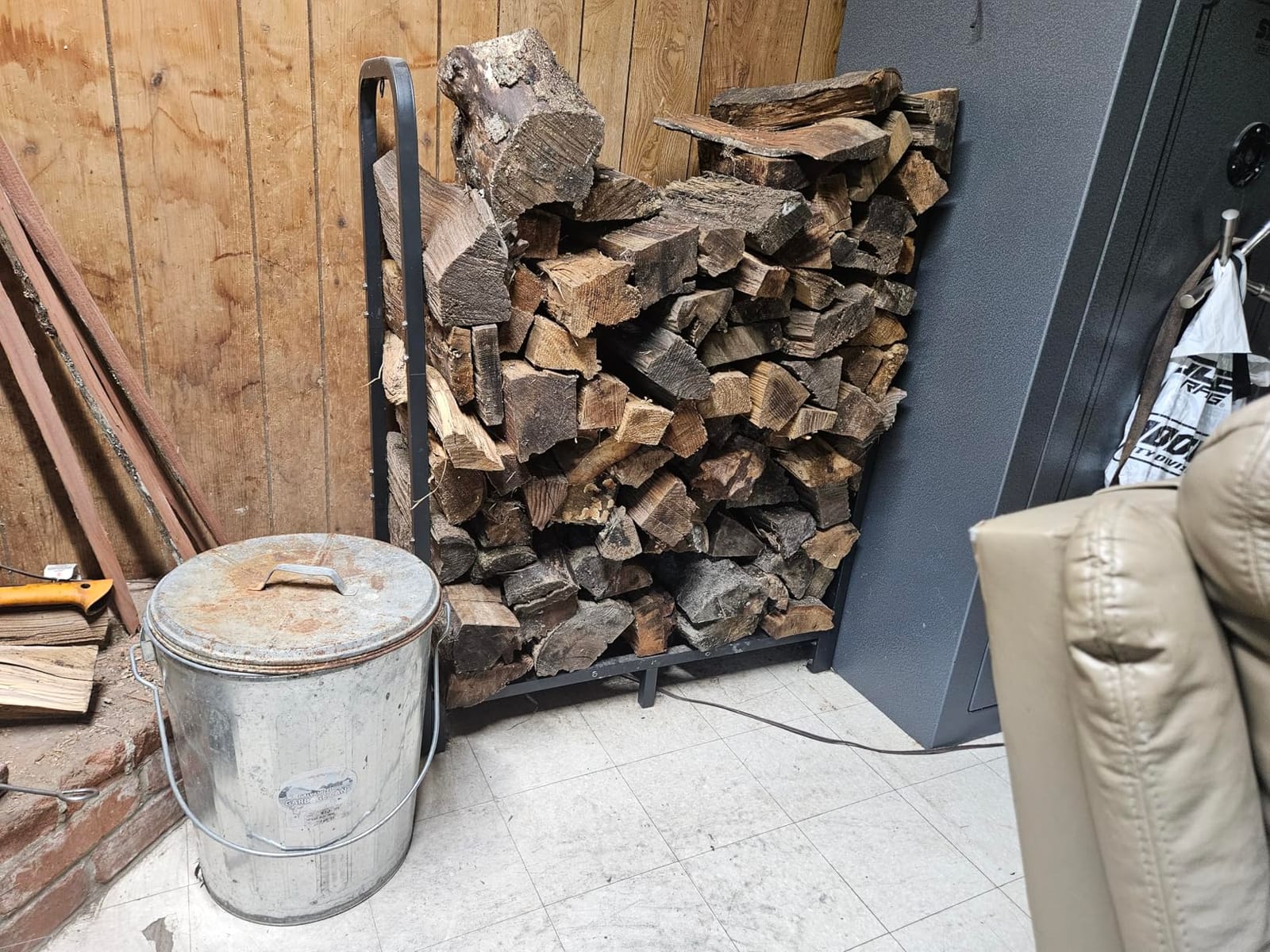 Firewood Rack Outdoor 8ft Heavy Duty Logs Holder for Indoor Fireplace Metal Wood Pile Storage Stacker Organizer, Matte Black customer photo 1