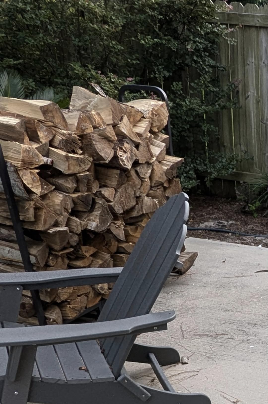 Firewood Rack Outdoor 8ft Heavy Duty Logs Holder for Indoor Fireplace Metal Wood Pile Storage Stacker Organizer, Matte Black customer photo 2