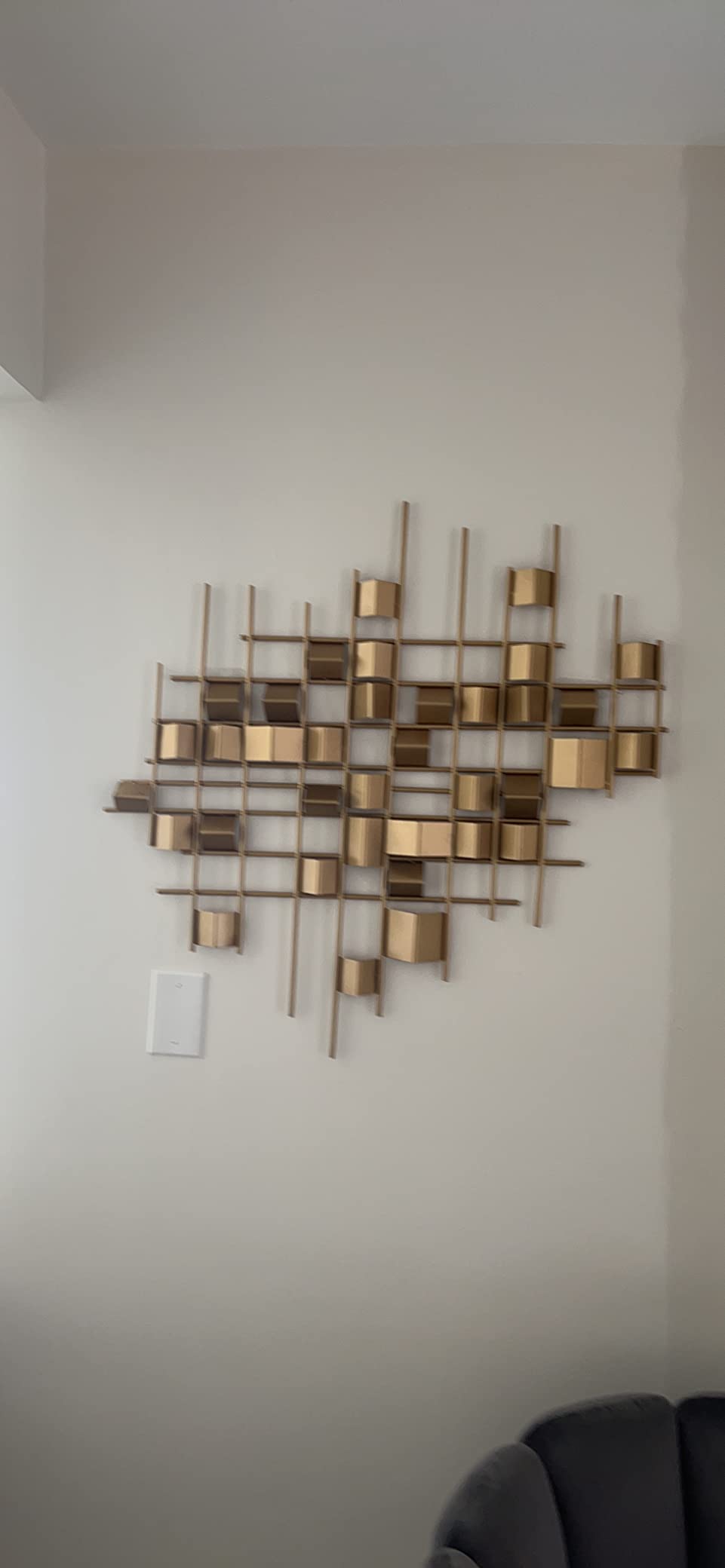 CosmoLiving by Cosmopolitan Metal Geometric Home Wall Decor 3D Stripe Wall Sculpture, Wall Art 36