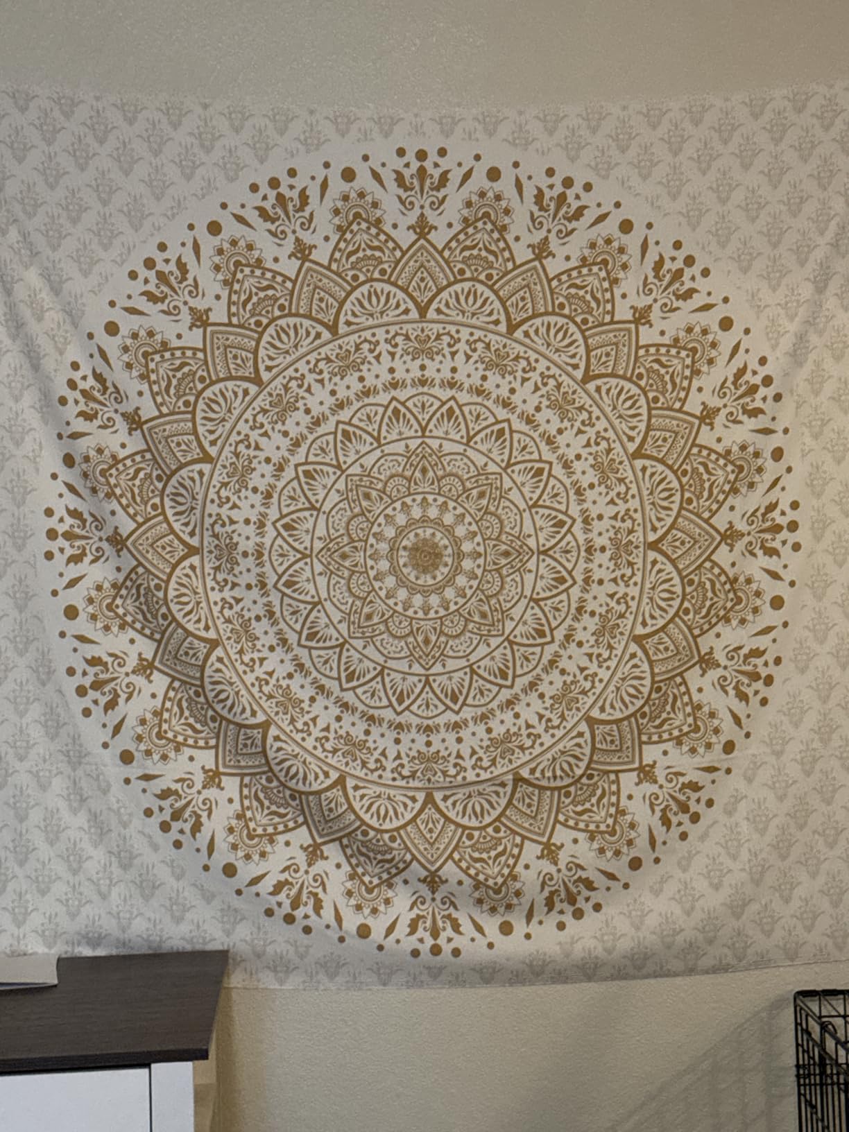 Black Mandala Tapestry Wall Hanging Psychedelic Wall Tapestry Aesthetic Indian Hippie Decor Bohemian Art Boho Home Decoration for Bedroom,Living Room,Dorm customer photo 1