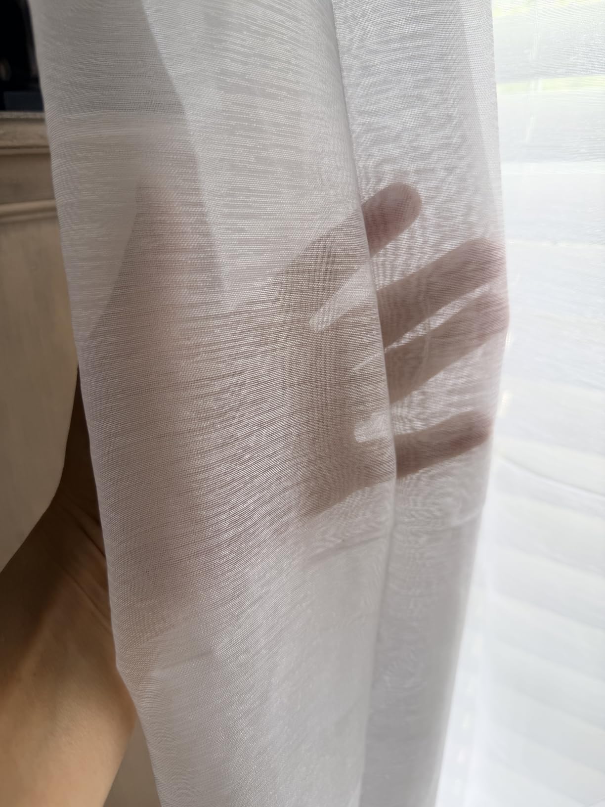 Pitalk White Sheer Curtains 84 Inches Long for Living Room 2 Panels Set Rod Pocket Semi Transparent Window Voile See Through Curtains for Bedroom 52x84 Inch Length 7ft Cortinas Traslucidas para Sala customer photo 1