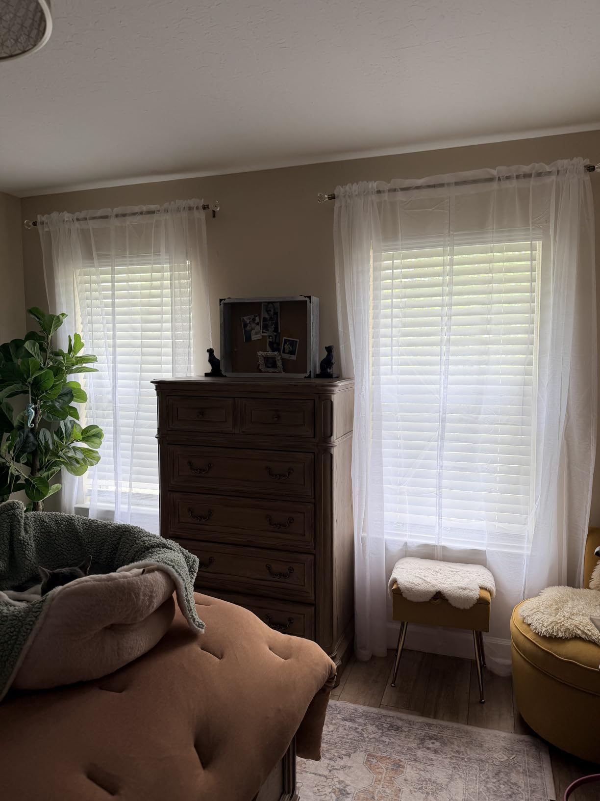 Pitalk White Sheer Curtains 84 Inches Long for Living Room 2 Panels Set Rod Pocket Semi Transparent Window Voile See Through Curtains for Bedroom 52x84 Inch Length 7ft Cortinas Traslucidas para Sala customer photo 2