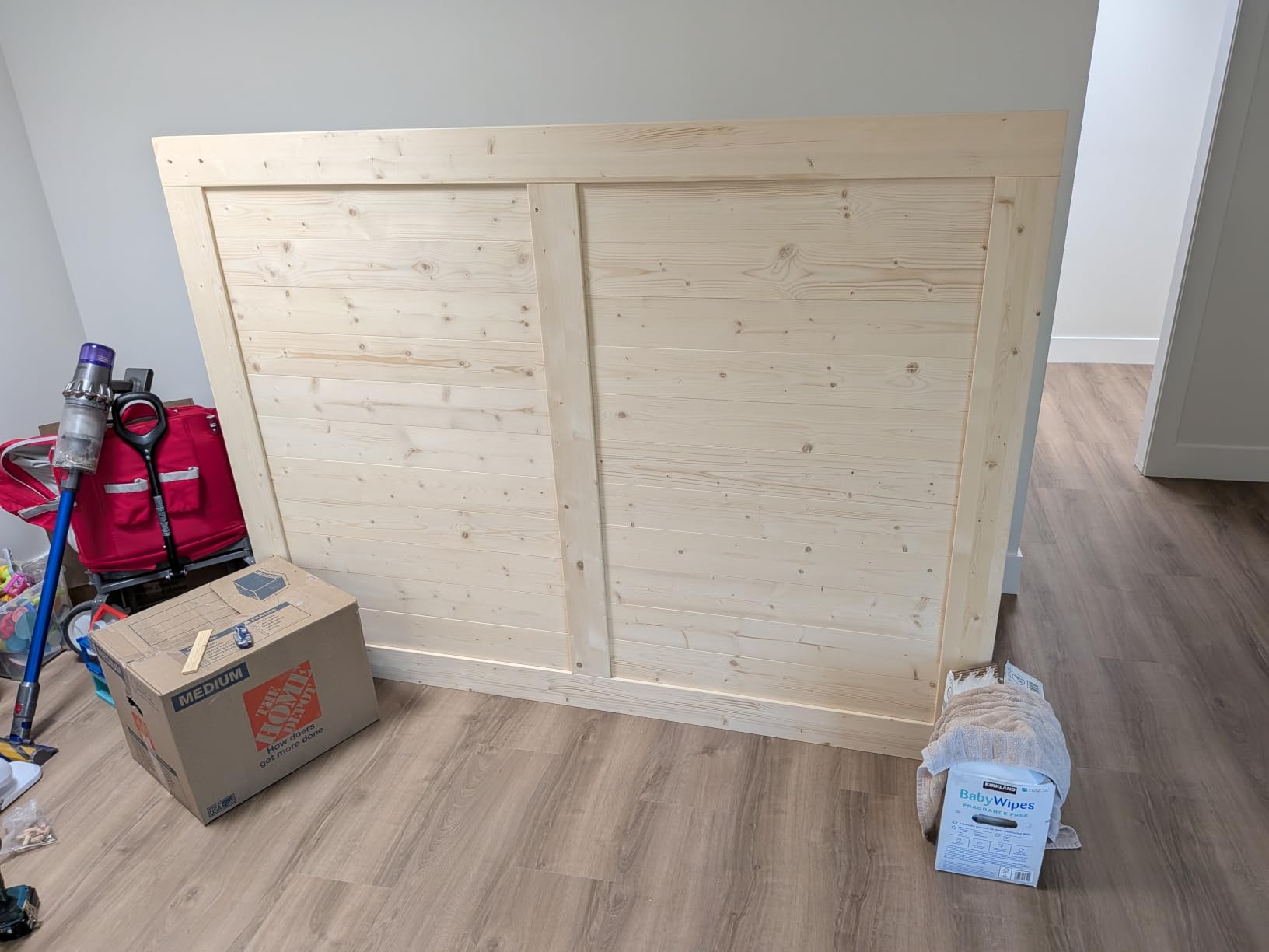 FREDBECK 36in x 84in Wood Barn Door with 6.6FT Barn Door Hardware Kit Included K Shape Solid Spruce Panel Need to Assembly customer photo 1