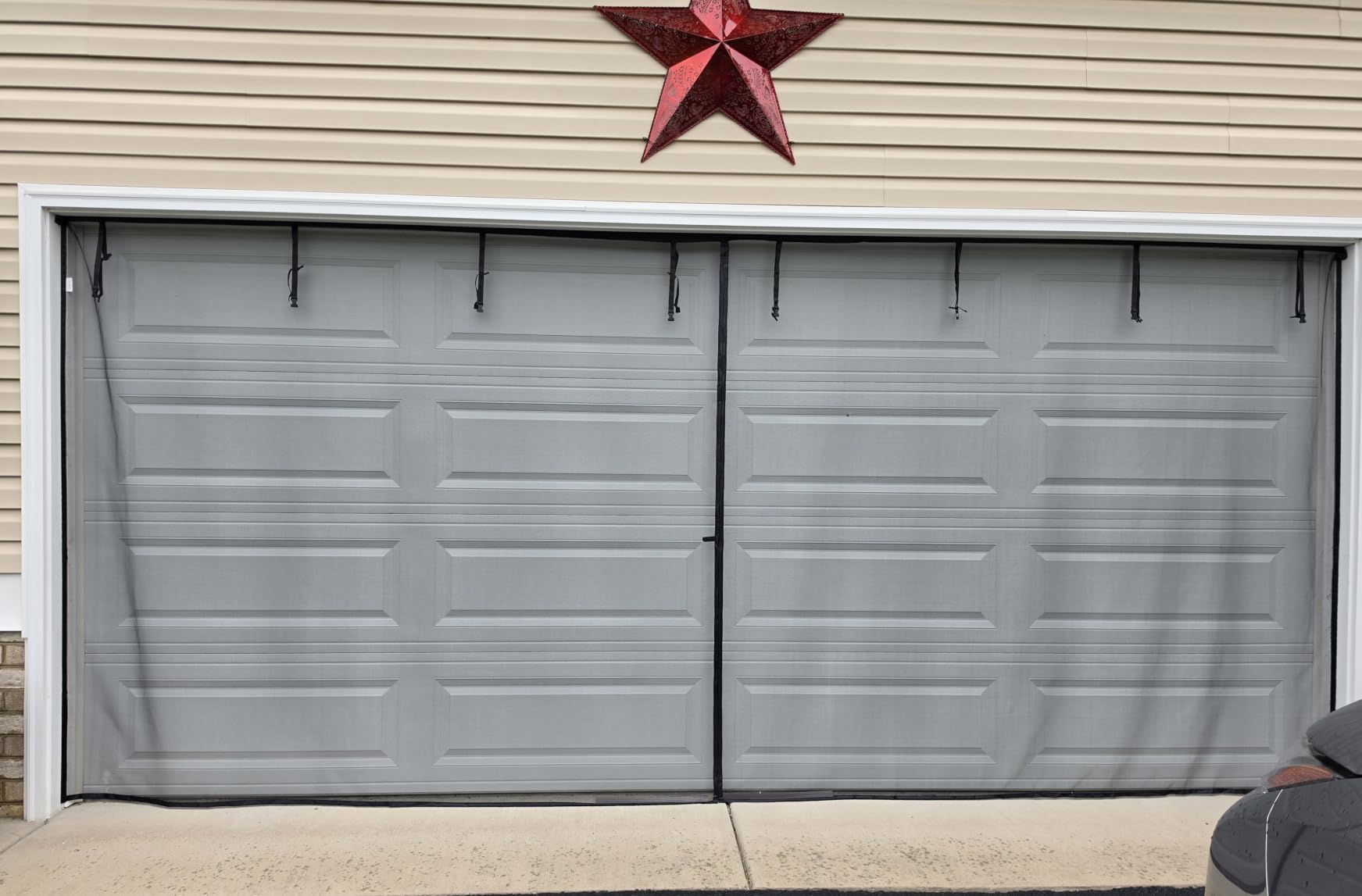 FEGO Garage Door Screen 16x7FT, Magnetic Screen Door with Retractable Fiberglass Mesh and Heavy Duty Weighted Bottom, Easy Assembly&Pass, Hands Free w/ 40 Magnets for 2 Car Garage/Patio/Small Shop customer photo 1