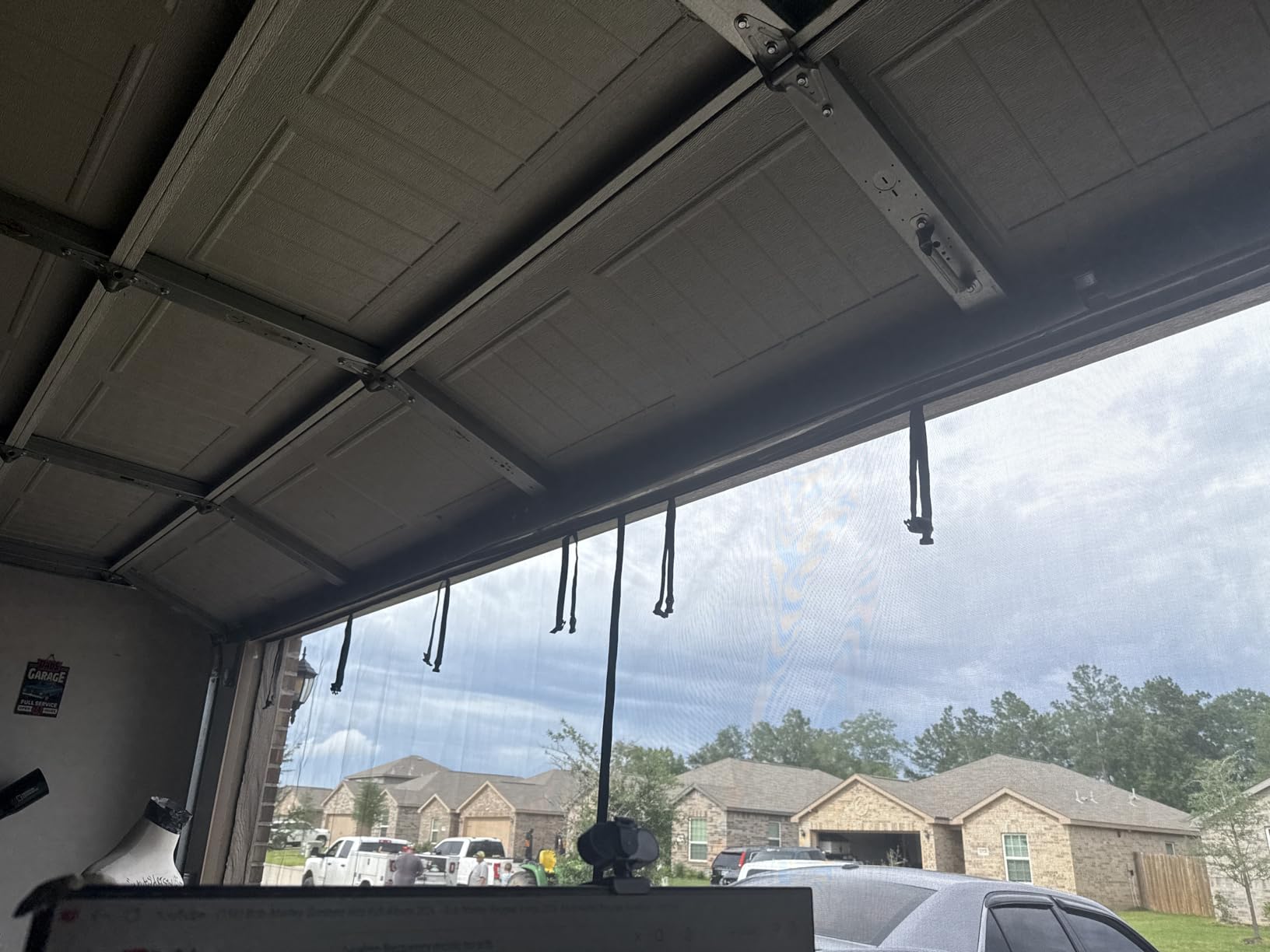 FEGO Garage Door Screen 16x7FT, Magnetic Screen Door with Retractable Fiberglass Mesh and Heavy Duty Weighted Bottom, Easy Assembly&Pass, Hands Free w/ 40 Magnets for 2 Car Garage/Patio/Small Shop customer photo 2