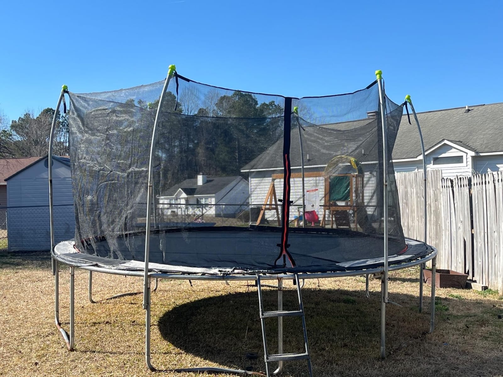 Jump Tastic Trampoline Trampoline Net Replacement with 6 Caps | 12-15 ft Round Trampoline Net, Reinforce, UV-Resistant, Weather-Resistant, Durable, Breathable, Not Include Poles customer photo 1