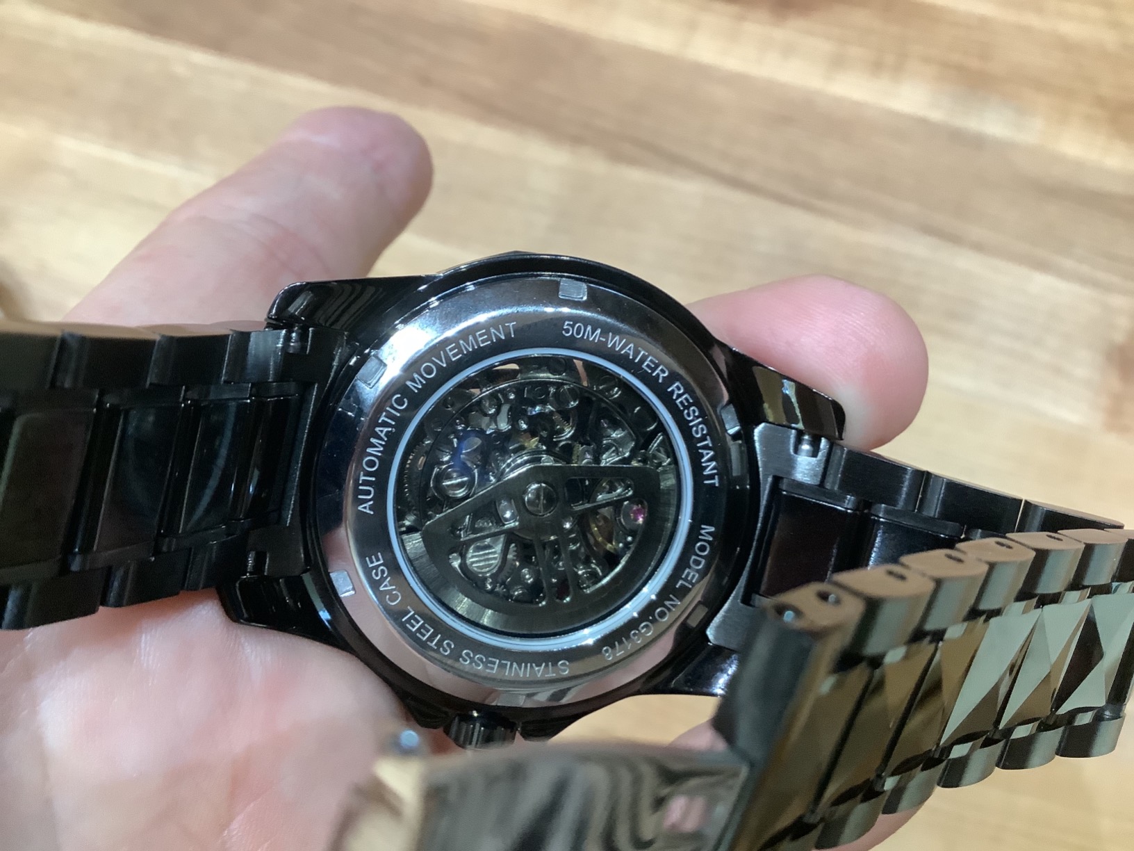 Skeleton Mens Watch Automatic Mechanical Self Winding Luxury Sapphire Crystal Tungsten Steel Waterproof Luminous Dress Wrist Watch customer photo 1