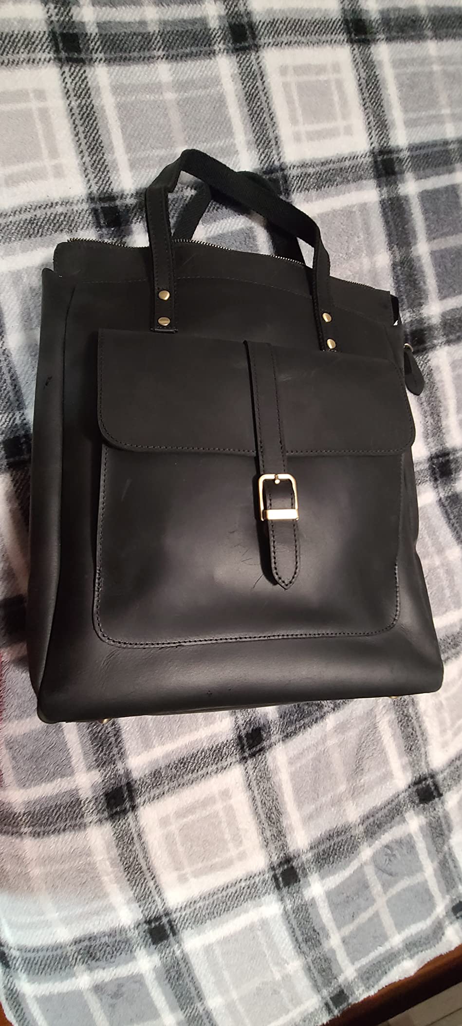 S-ZONE Women Genuine Leather Backpack Purse Retro Top-handle Bags Vintage Totes | Top Grain Leather, Padded Laptop Compartment, Top-handle Handbags, Vintage Casual Purse, Work Everyday customer photo 2
