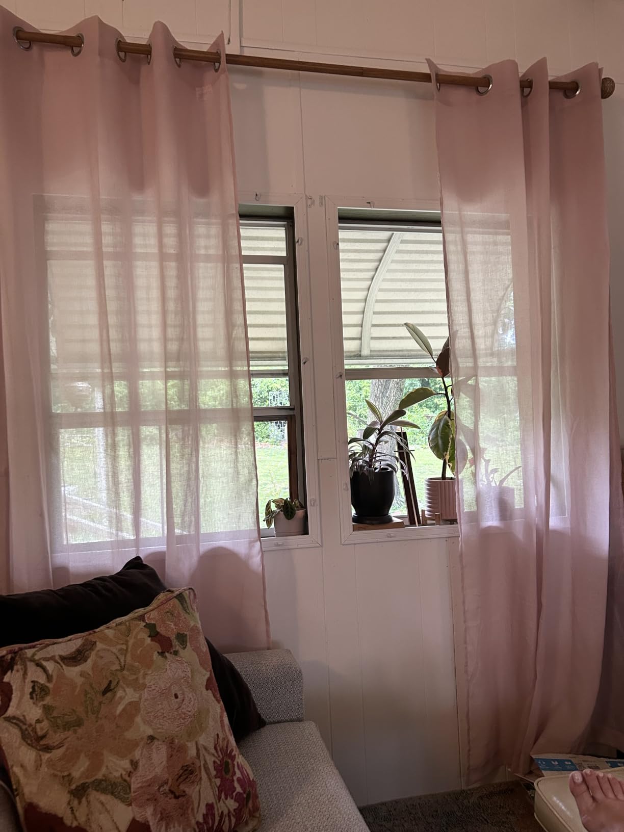NICETOWN White Sheer Linen Curtains 84