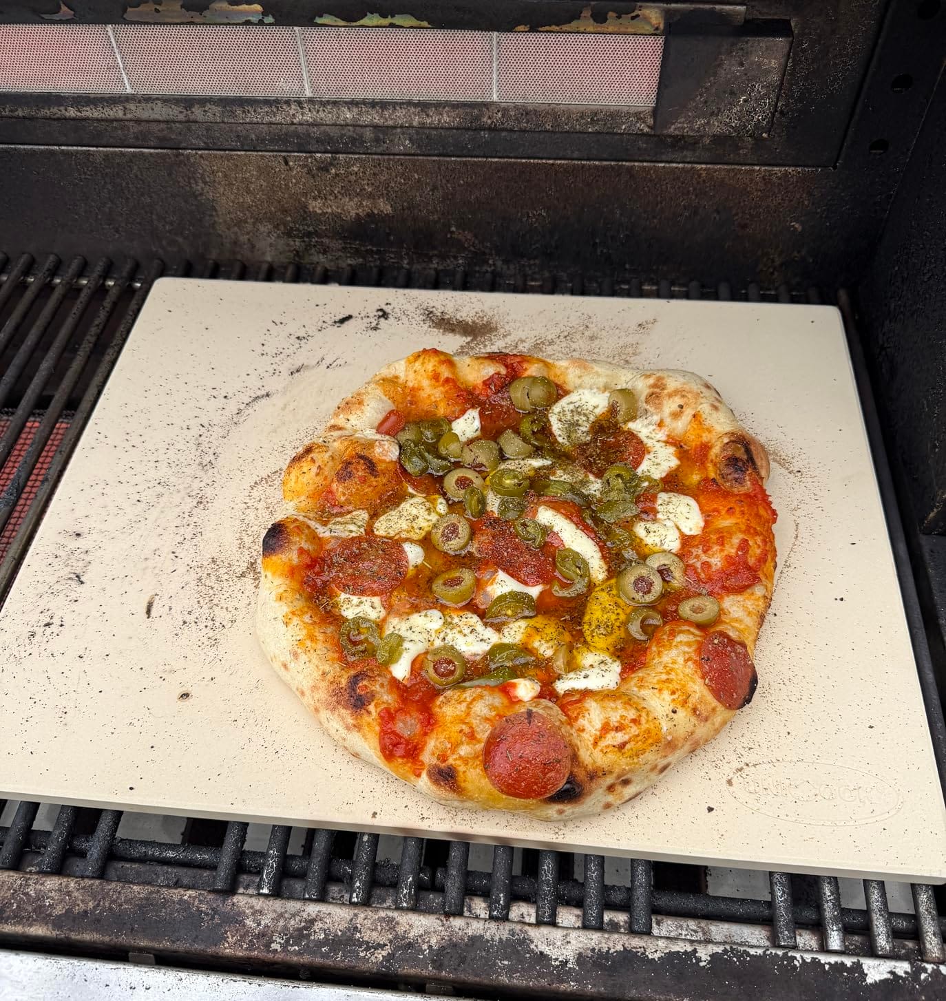 Unicook 20 x 13.5 Inch Extra Large Pizza Stone for Oven and Grill, 10.6 Lbs | Heavy Duty, Even Heating&Consistent Heat Retention, Crispy Crust for 2 Small Pizzas, Bread, Cookies, Includes Dough Scraper customer photo 2