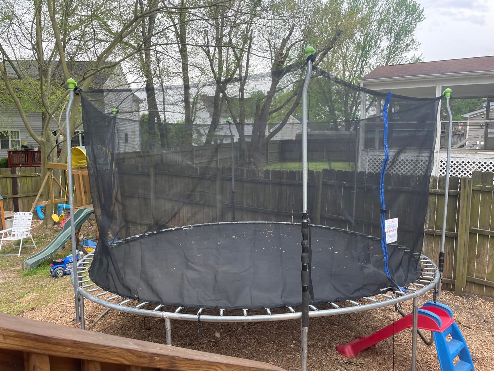 Cliselda Round Trampoline Replacement Safety Net for 6 Straight Poles | UV-Resistant, Breathable, Weather-Resistant, with Adjustable Straps, Zippers, Protection Buckles(Net Only) for Round Frame customer photo 2