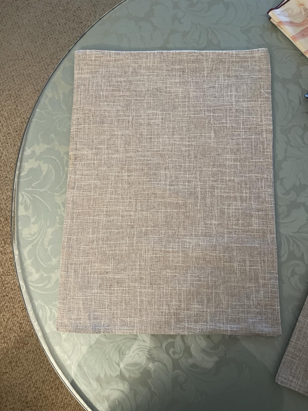 homing Faux Cotton Linen Placemats Set of 6, Cloth Washable Farmhouse Dining Table Mats for Indoors & Outdoors, Easy to Clean, Neutral Beige, 13 x 19 Inch customer photo 2