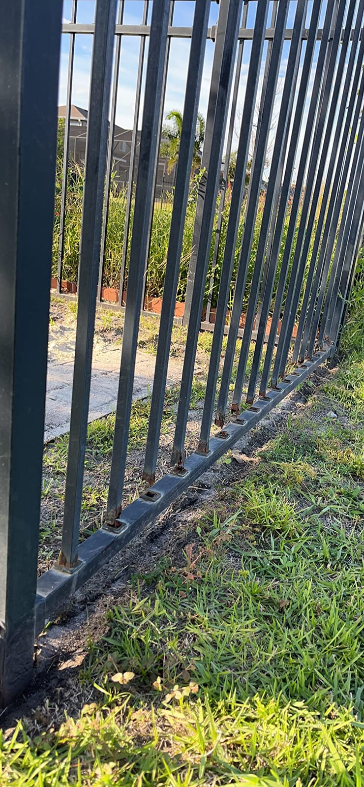 XCEL Black Steel Anti-Rust Fence Panel - Sharp End Pickets - 6.5ft W x 5ft H - Easy Installation - for Residential, Outdoor, Yard, Garden, Swimming Pool, on Concrete or Soil, 3-Rail, One Post included customer photo 2