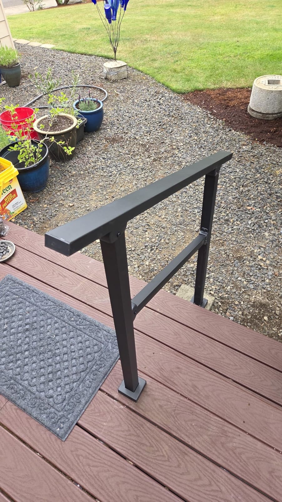 CR Fence & Rail 2-3 Step Stair Handrail, Perfect for Hand Rails for Outdoor Steps, Indoor Staircase Handrail & Porch, Deck, and Balcony for Seniors, with 40