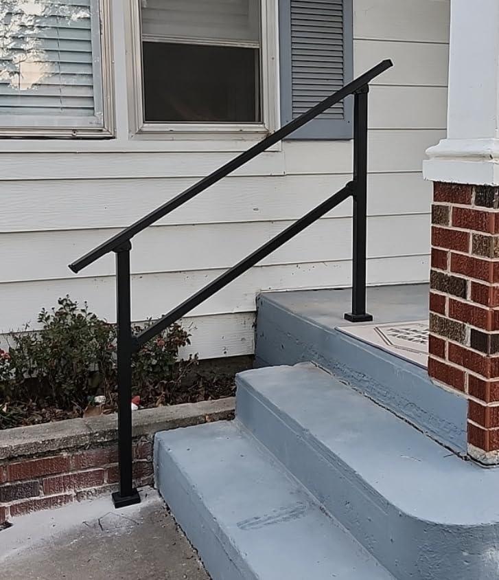 CR Fence & Rail 2-3 Step Stair Handrail, Perfect for Hand Rails for Outdoor Steps, Indoor Staircase Handrail & Porch, Deck, and Balcony for Seniors, with 40