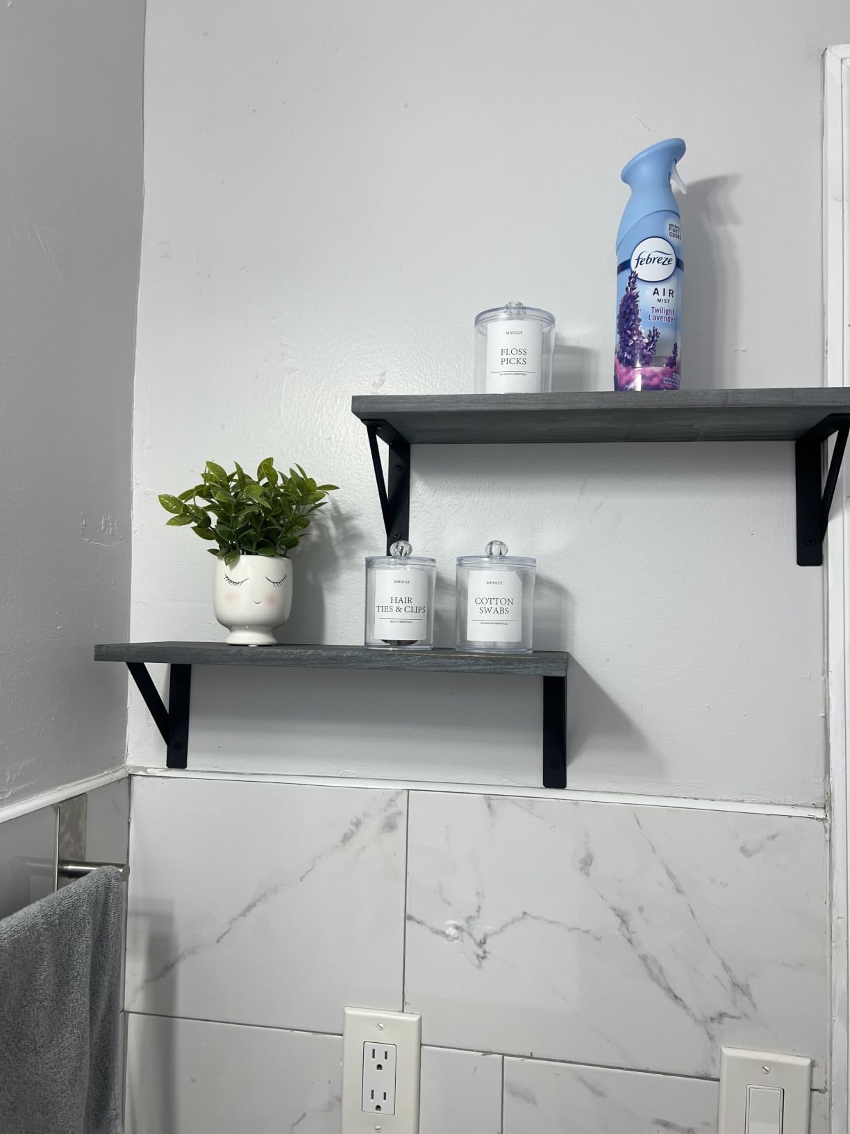 Forbena Rustic Floating Book Shelves for Wall Set of 3, 17 Inch Wood Wall Bookshelf for Bedroom, Wooden Wall Mounted Hanging Shelf for Office Living Room Bathroom Decor Pictures Books (Dark Brown) customer photo 2
