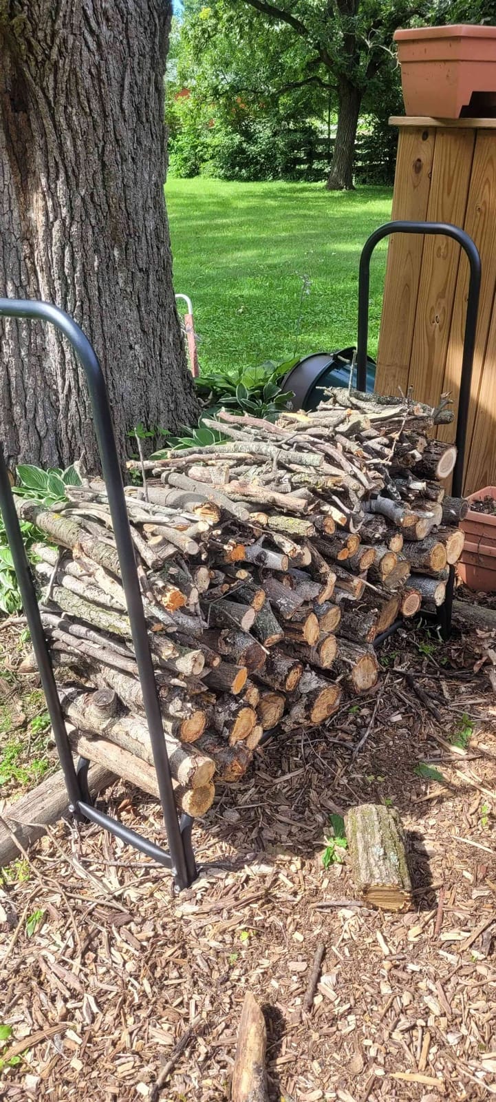 WALMANN 4ft Firewood Log Rack with Cover Outdoor, Heavy Duty Firewood Rack - with Weather Resistant 600D Oxford Fabric Cover, Indoor/Outdoor Wood Racks for Fire Wood customer photo 1