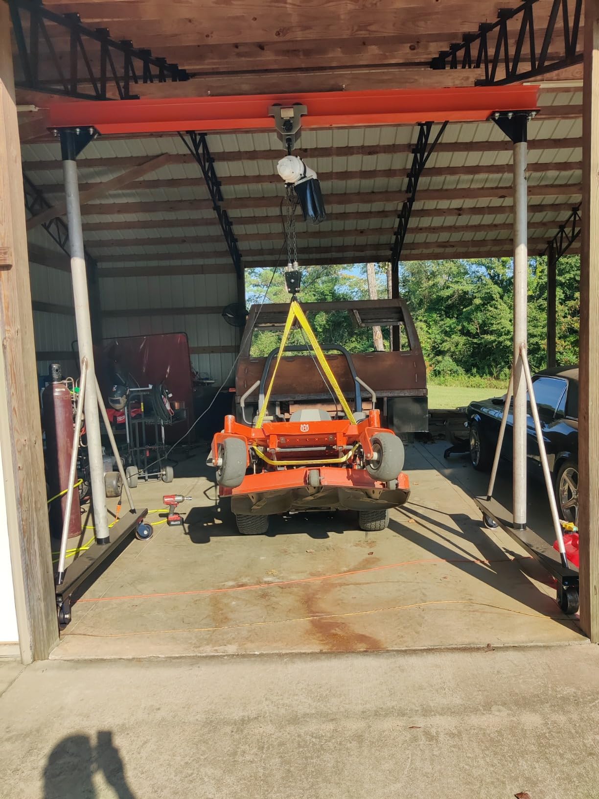 ANBULL 2200lbs Electric Chain Hoist, 110V Single Phase Overhead Crane Hoist, w 10 ft FEC DT Grade Carburized Double Chain, Two 360 Rotatable Hook, for Garage Ceiling(1Ton) customer photo 2