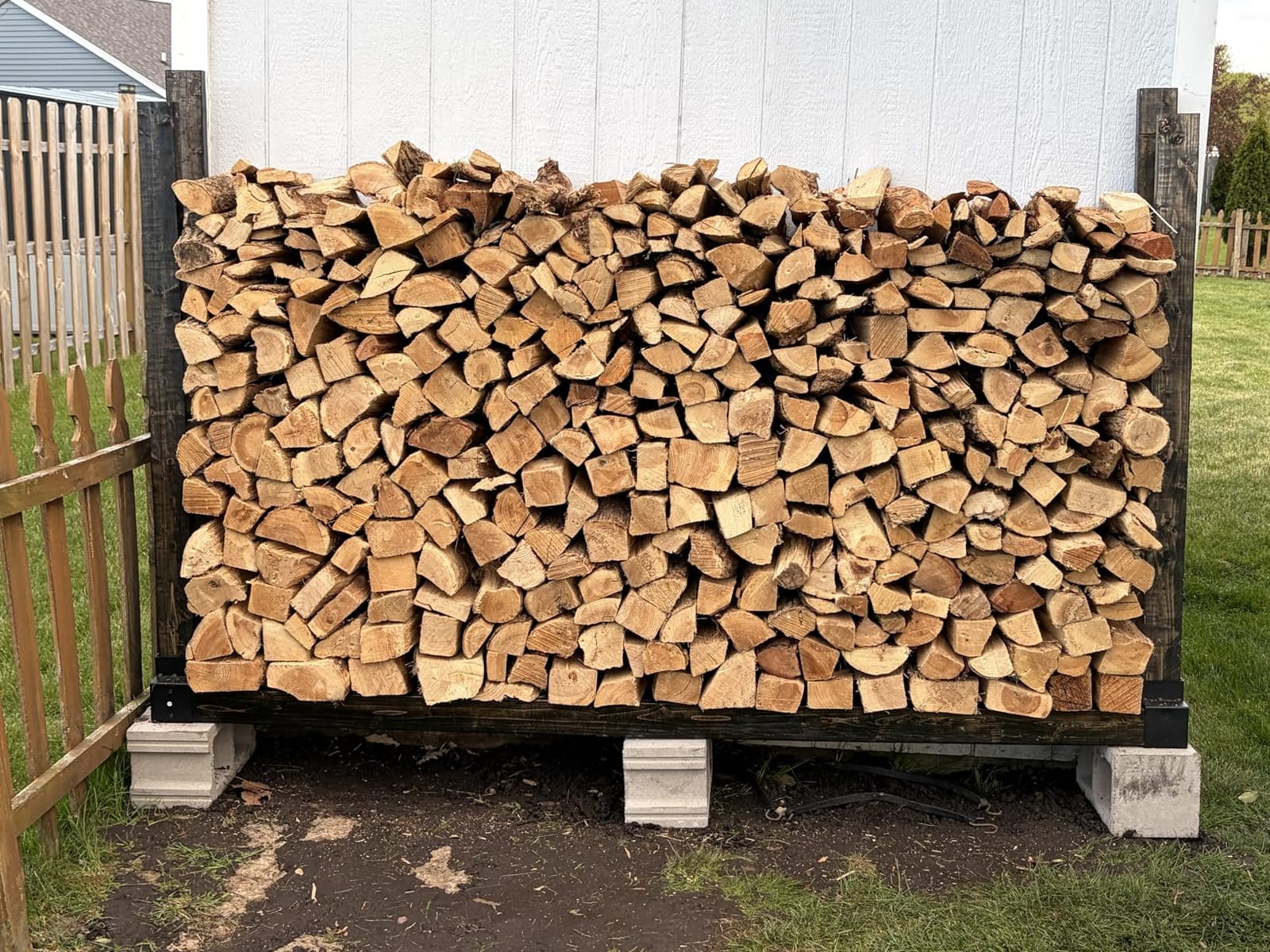 Mr IRONSTONE Firewood Rack Outdoor Indoor, Adjustable to ANY Length Firewood Log Rack Brackets Kit, Heavy Duty Fire Wood Storage Racks customer photo 2