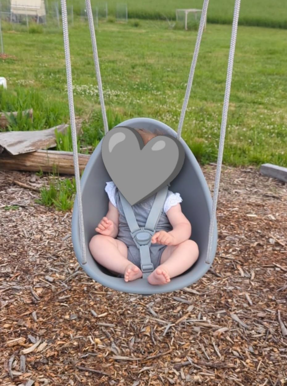 Swurfer Coconut Toddler Swing - Comfy Baby Swing Outdoor, 3-Point Adjustable Safety Harness, Secure, Safe Quick Click Locking System, Blister-Free Rope, Easy Installation, Ages 6-36 Months customer photo 2