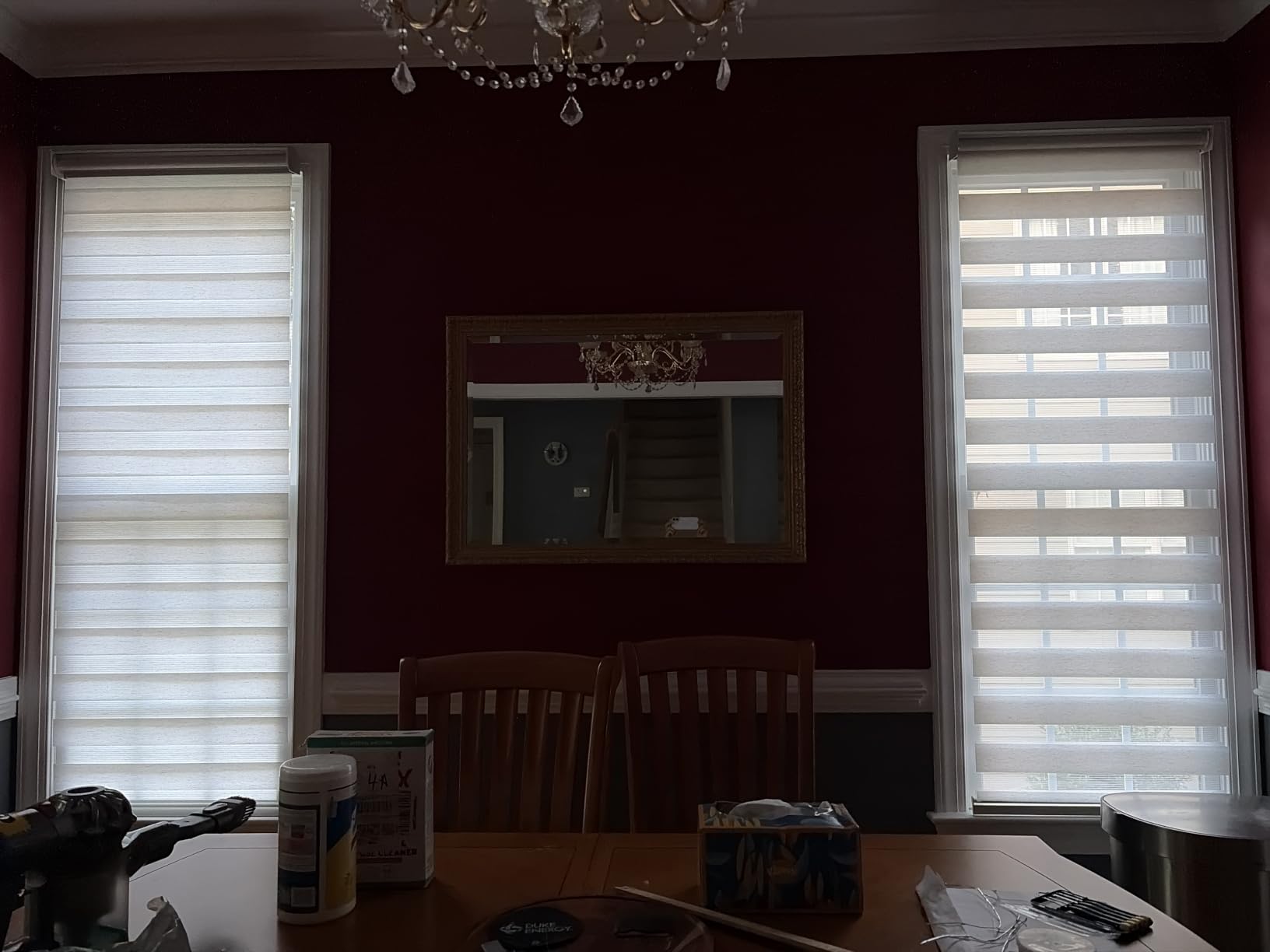 Roller Shades Zebra Blinds for Windows Cordless Day and Night Light Filtering Dual Layer Roller Blinds 46