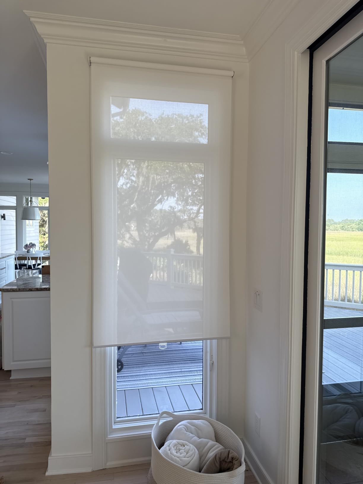 AOSKY Cordless Roller Shades for Windows Light Filtering Shades with 5% Openness Solar Screen Semi Sheer Roller Blinds UV Protection for Office and Home. Easy to Install 25