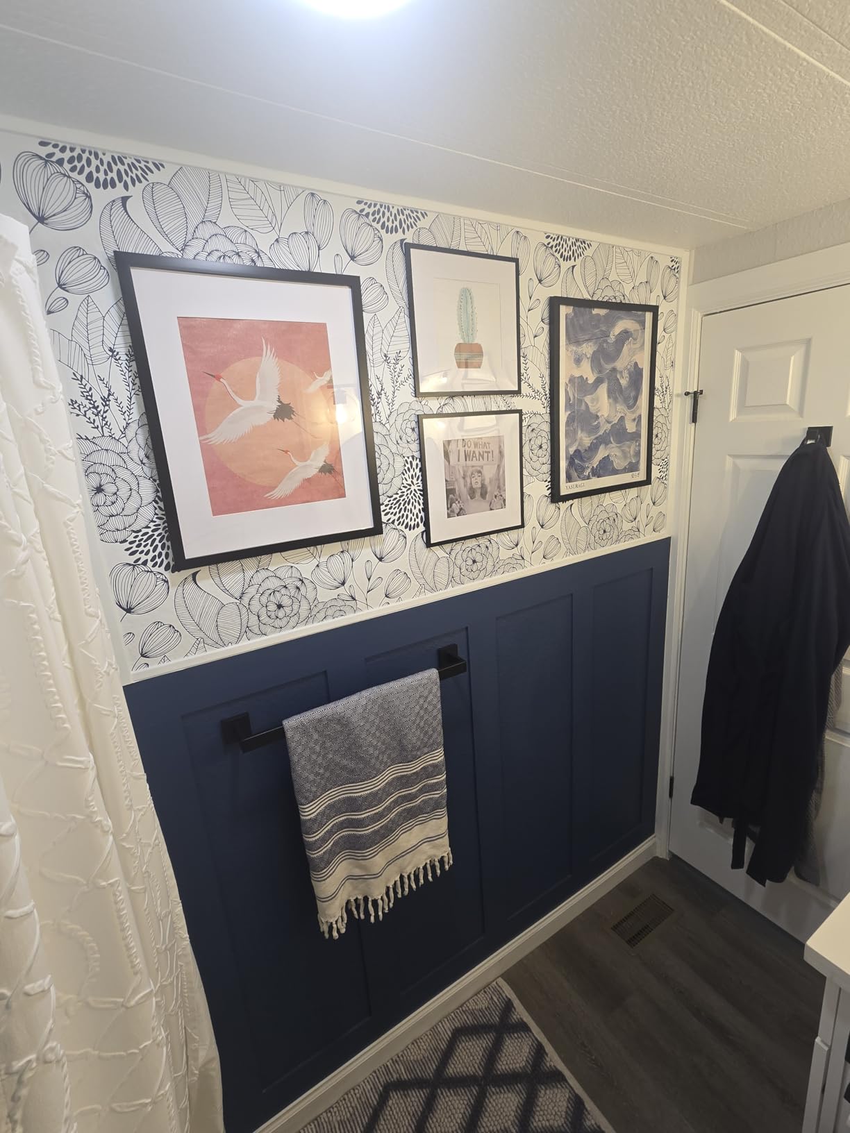 NuWallpaper by WallPops NUS3830 Navy Secret Garden Peel & Stick Wallpaper, Blue customer photo 1