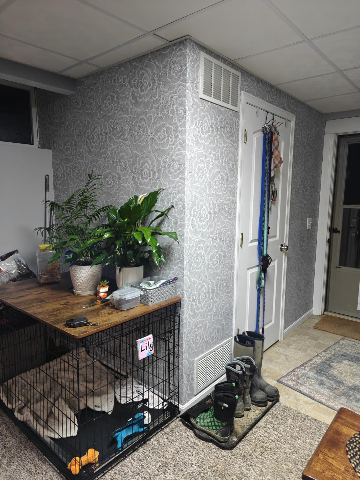 NuWallpaper Charcoal Saraya Peel and Stick Wallpaper, Grey, Removable Wallpaper, Renter-Friendly, 20.5 in x 18 ft customer photo 1