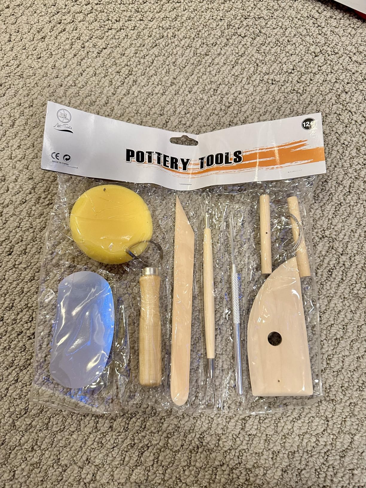 KACOLA Pottery Tool Kit, 17pcs Polymer Clay Tools, Modeling Clay Sculpting Tools Kit, Ceramics Tools, Trimming, Embossing Pattern, Smooth Wooden Handles customer photo 1