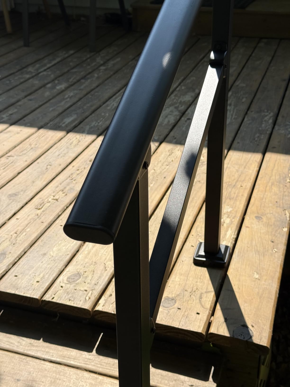 Metty Metal Hand Rails for Outdoor Steps, 3 Step Stair Railing Kit | Rustproof Stair Handrail, sturdy for seniors & families. Easy to install, fits outdoor steps & yard fences, concrete steps customer photo 1